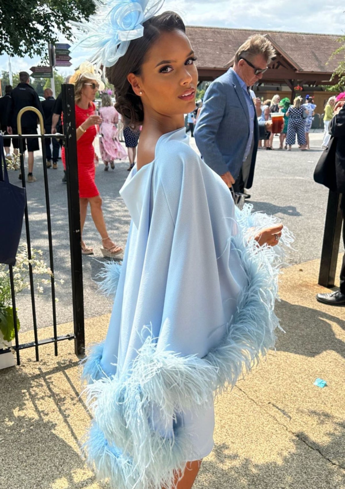 Kylie Cape Midi Skirt Set Baby Blue