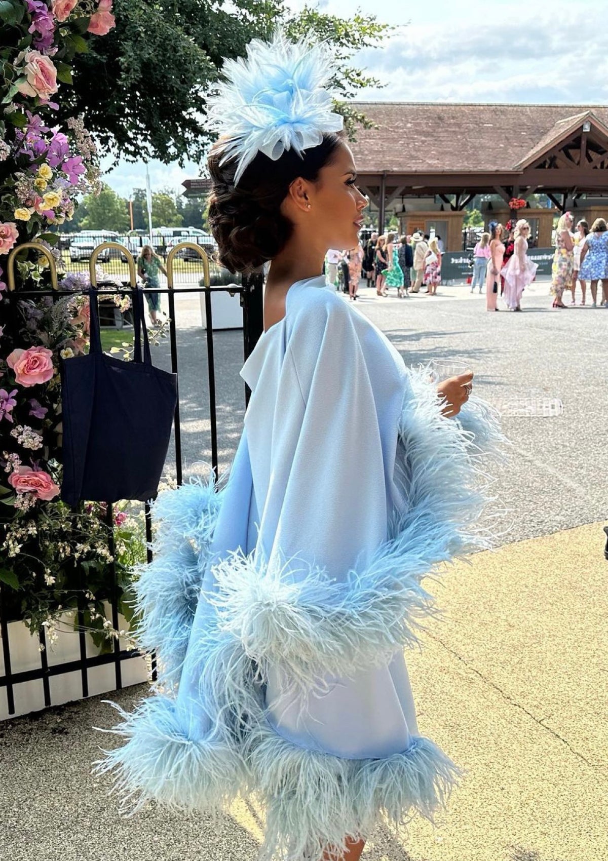 Kylie Cape Midi Skirt Set Baby Blue