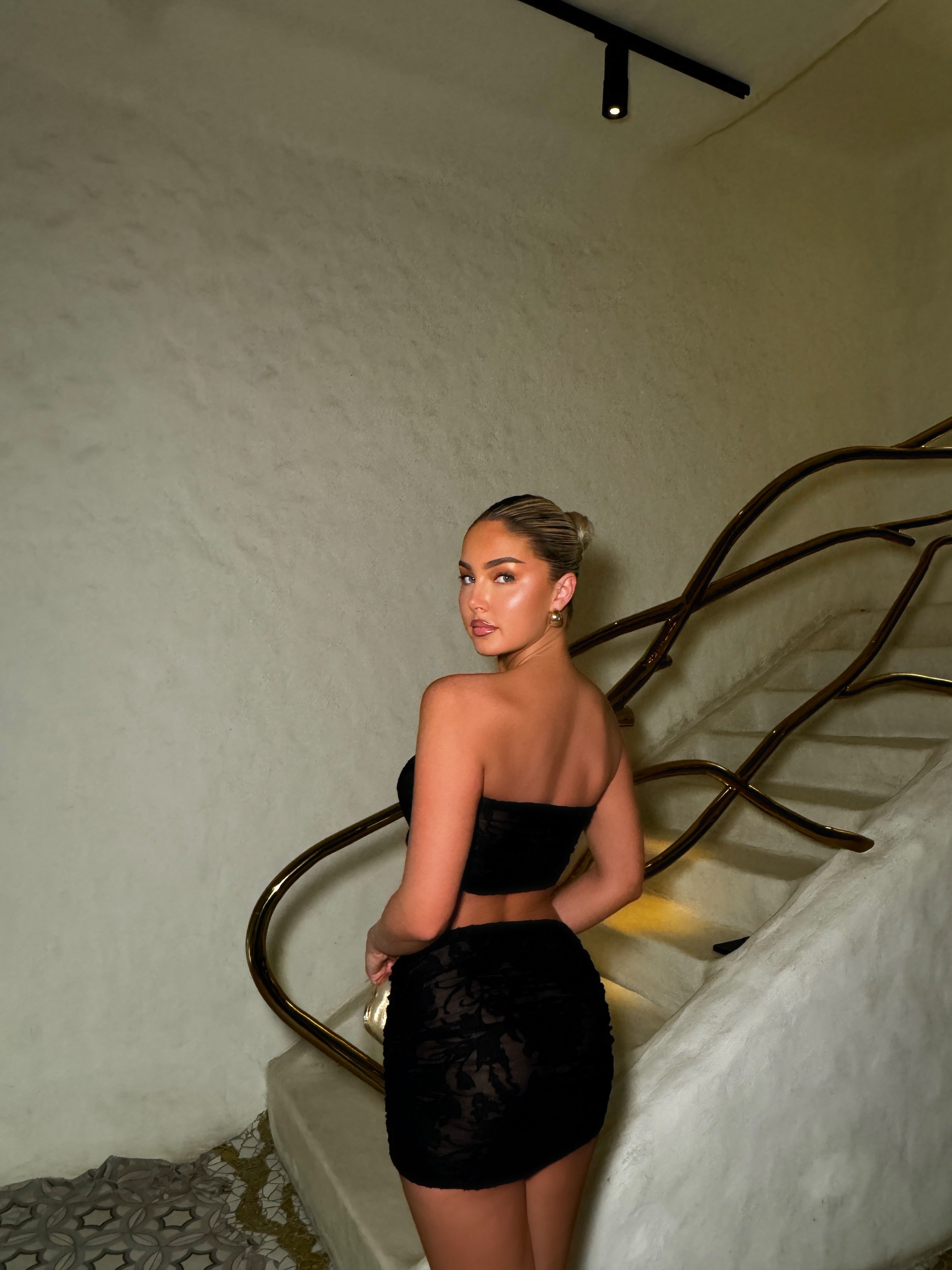 Romi Two Piece Mini Set Black Floral