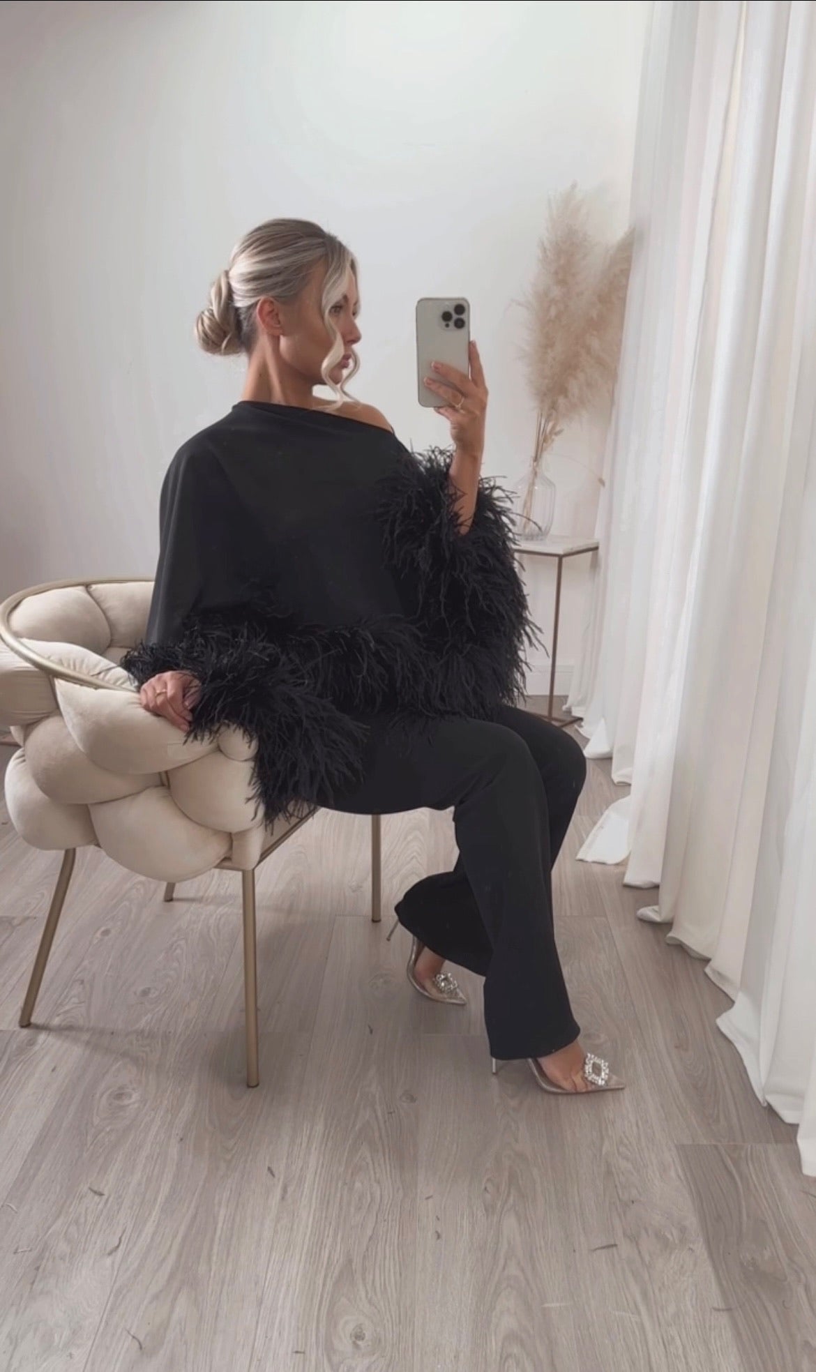 Kylie Cape Trouser Set Black