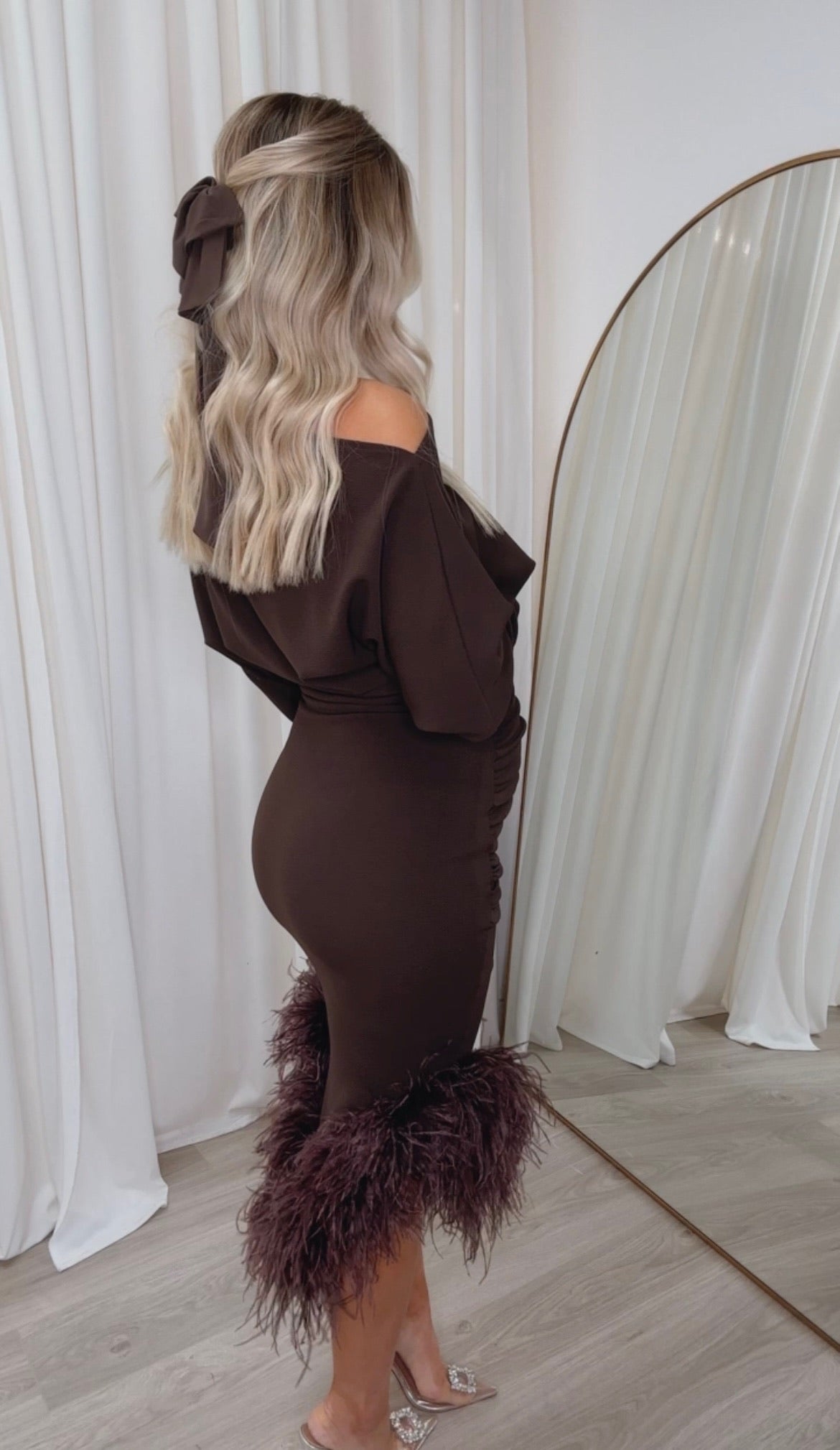 Arella Maternity Dress Chocolate brown