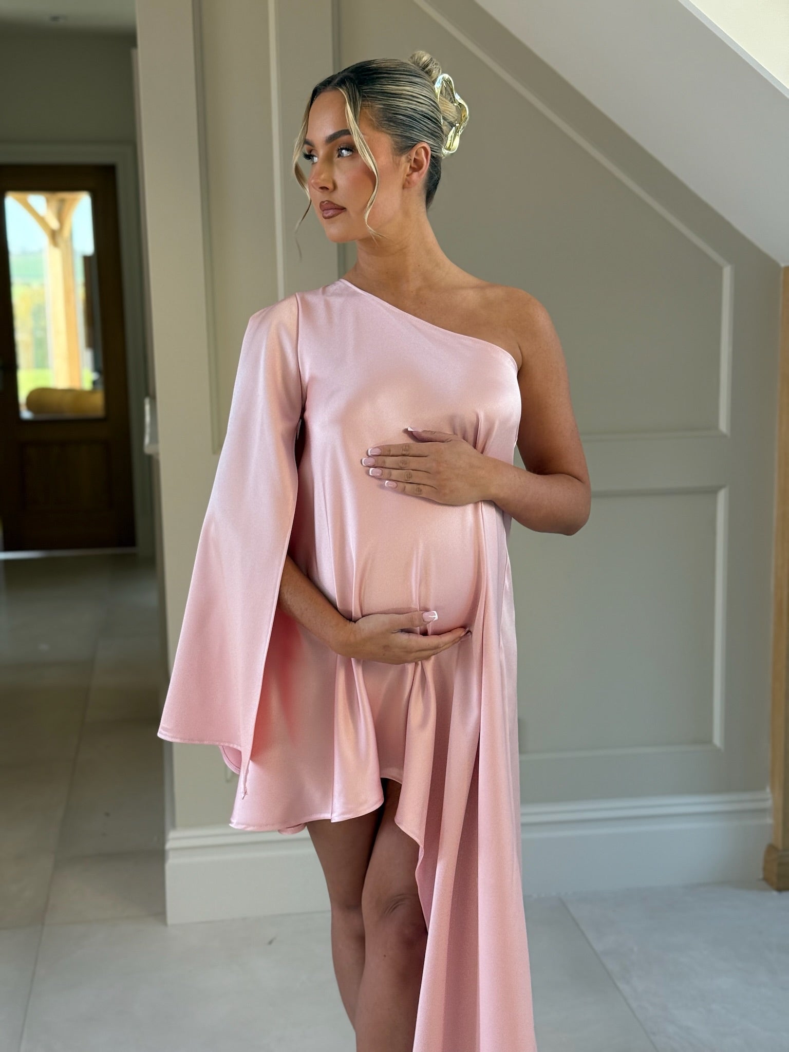 Liberty Maternity Dress Baby Pink