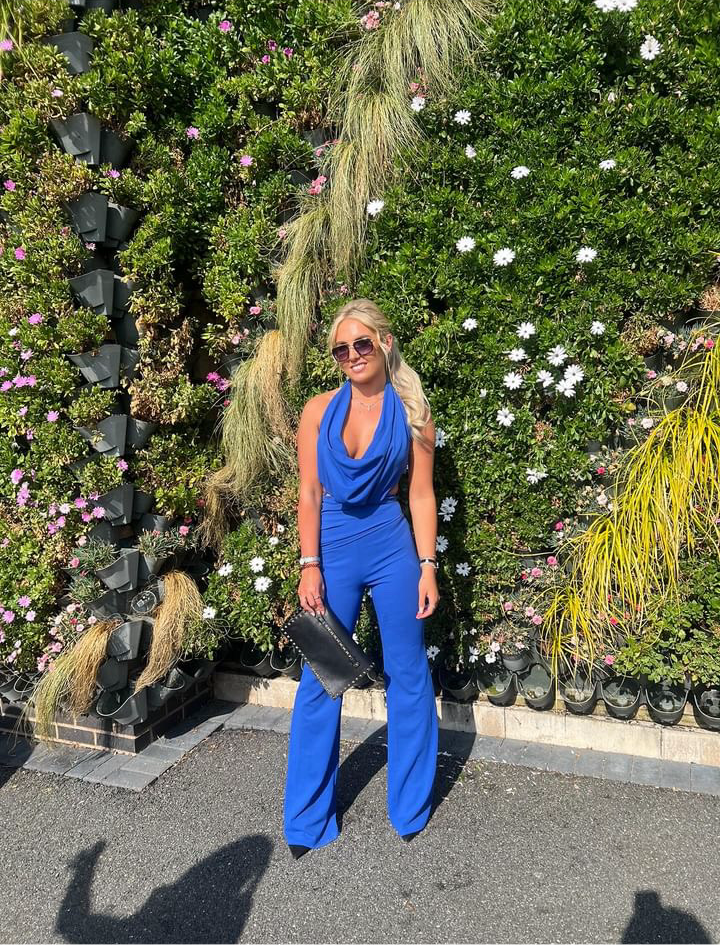 Royal blue jumpsuit uk shop