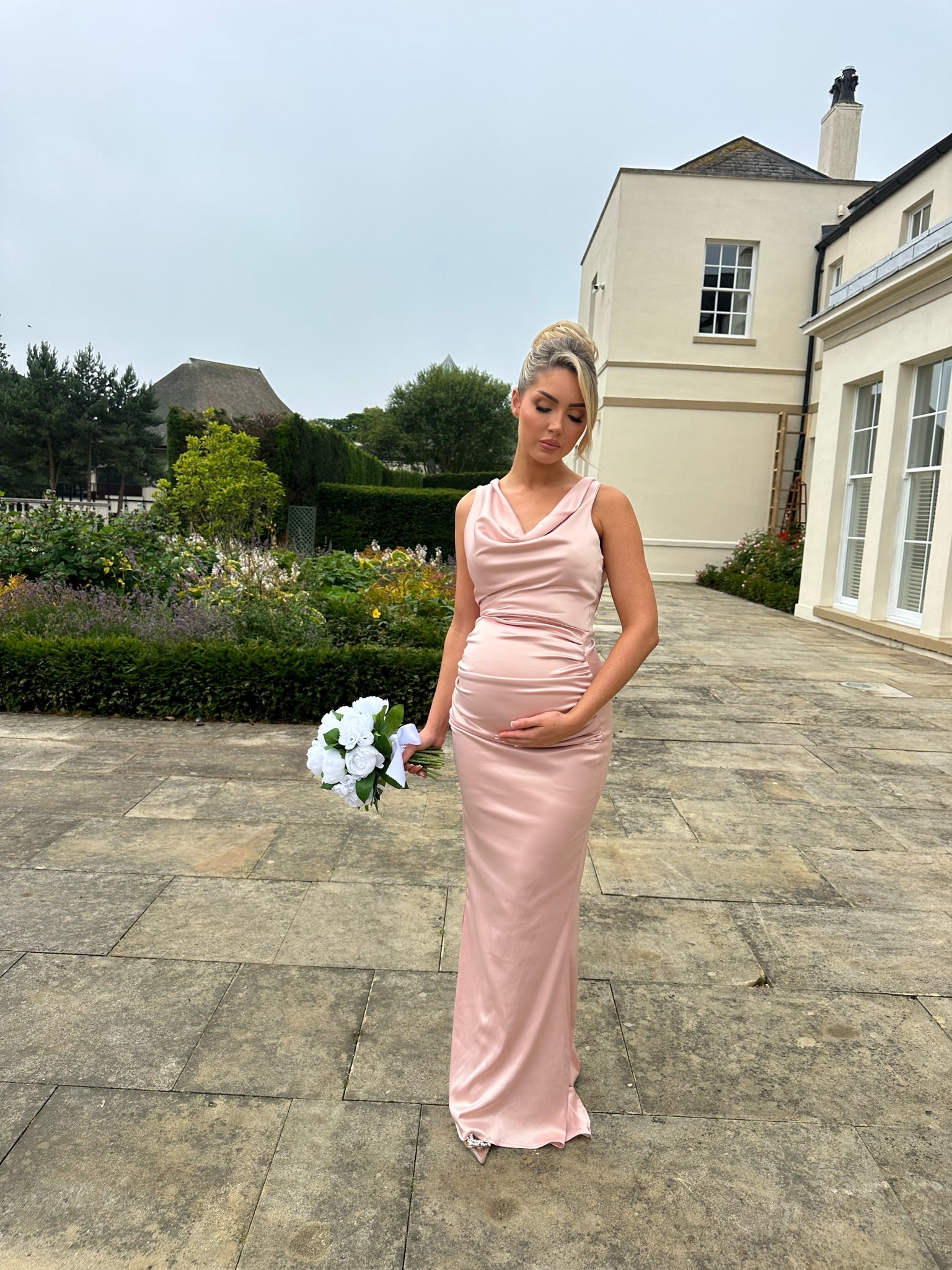 Santorini Maternity Dress Blush Pink