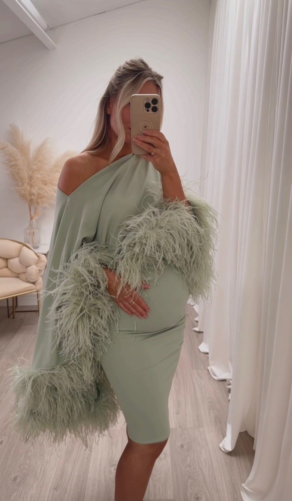 Kylie Cape Midi Skirt Maternity Set Matcha