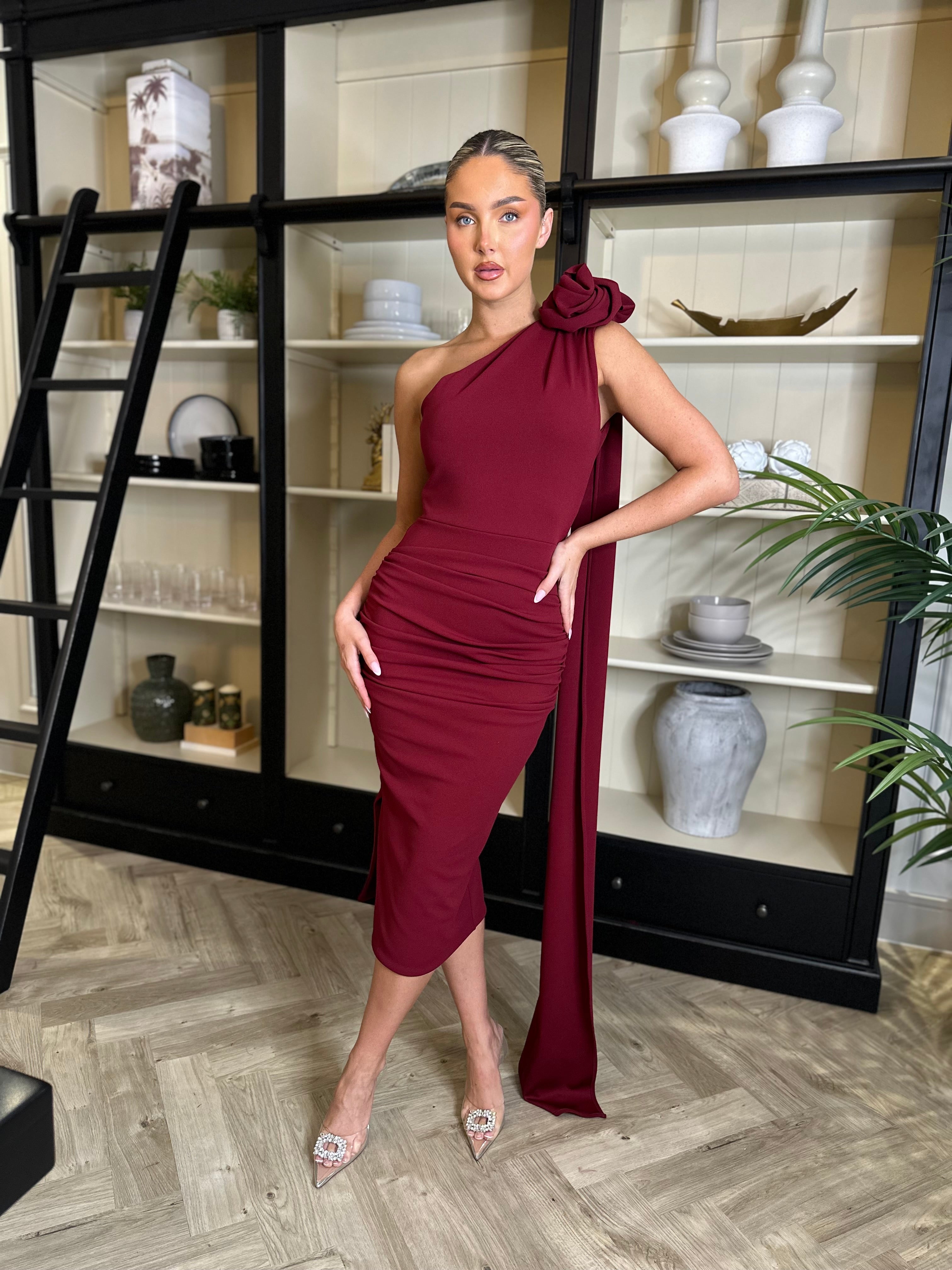 Maya Midi Dress Wine