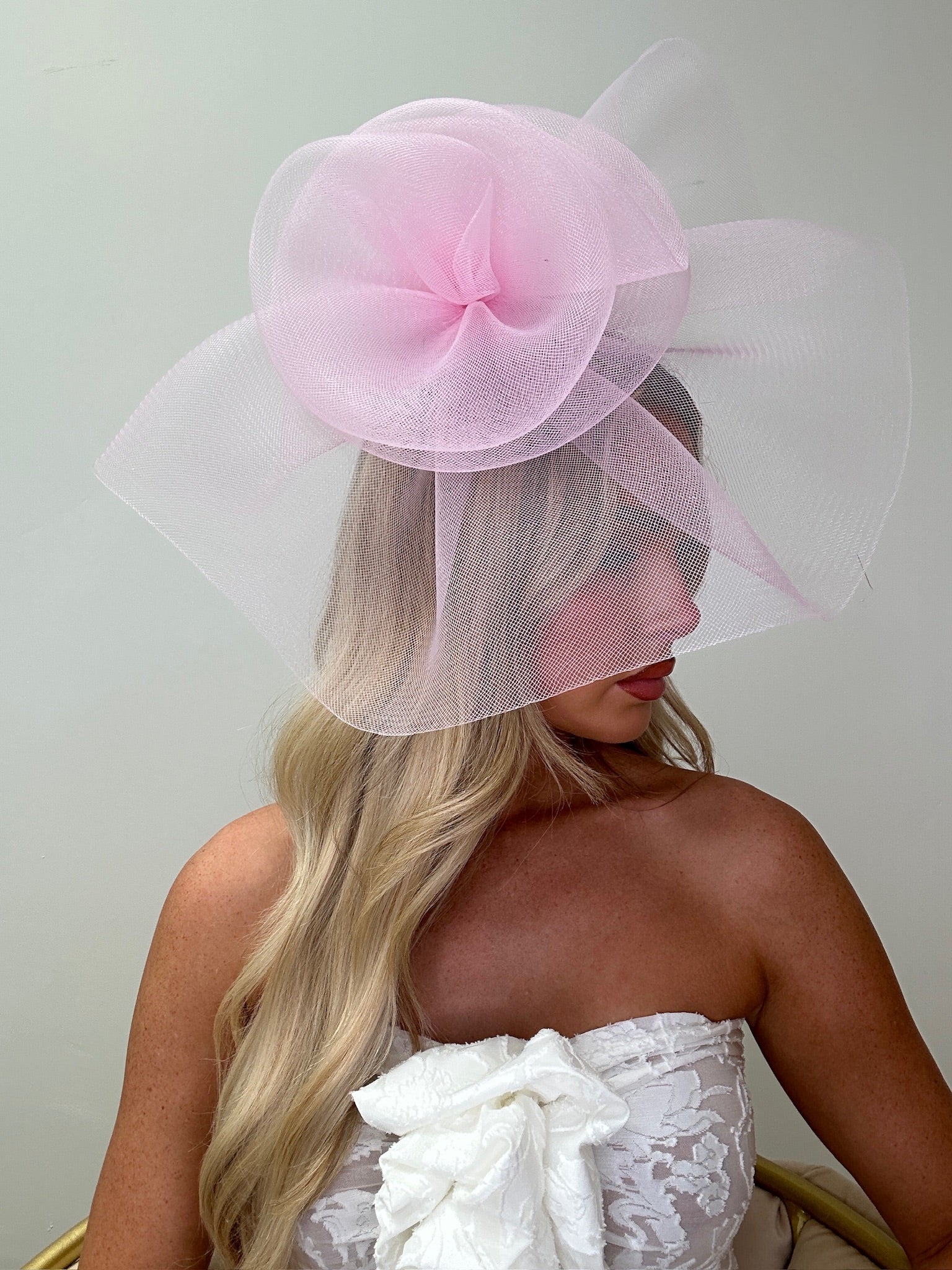 Swirl Fascinator Headband Baby Pink