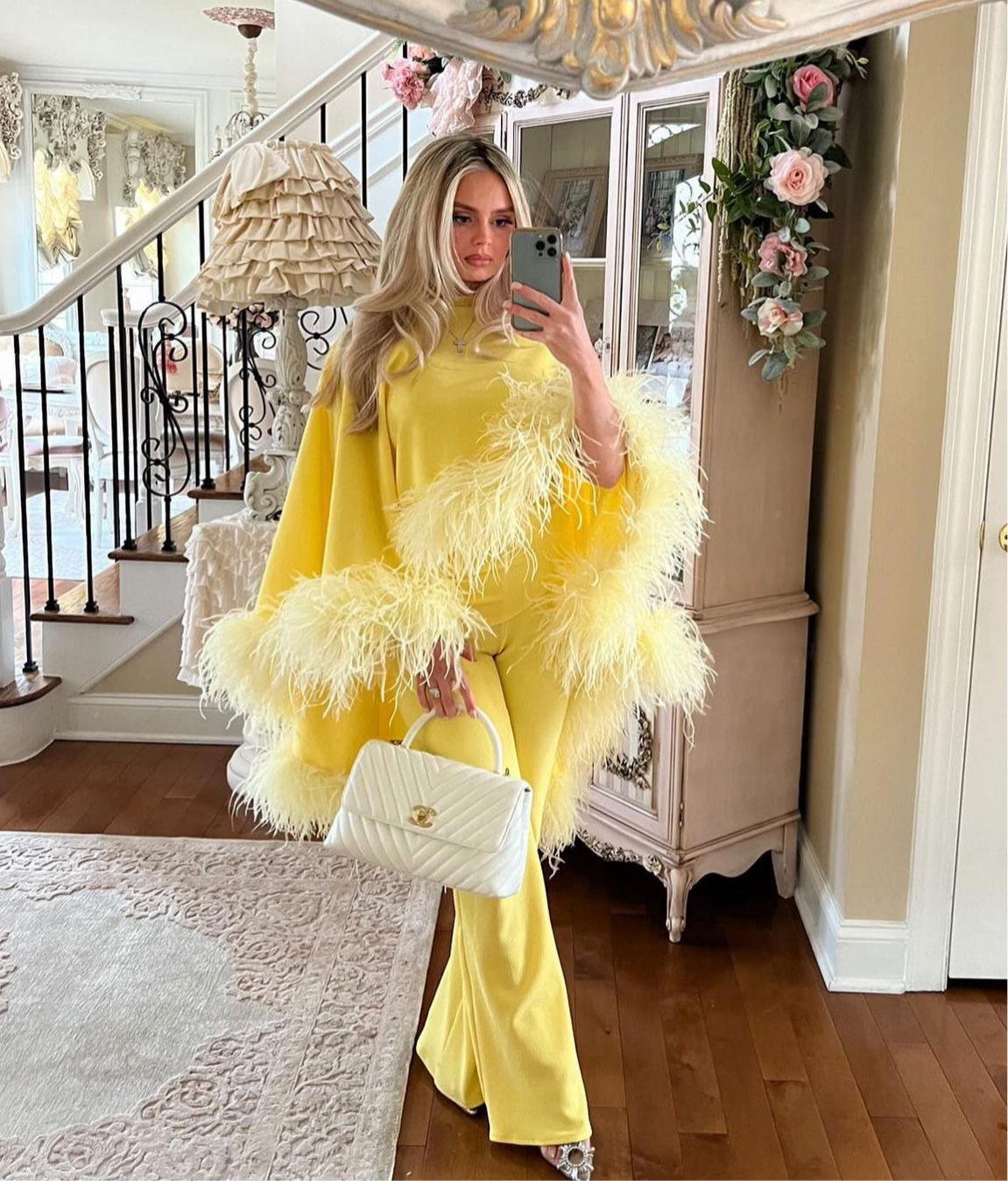 Kylie Cape Trouser Set Yellow