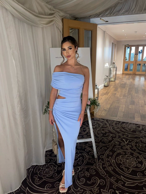Olivia Asymmetric sleeveless Dress baby blue 8 Olivia Asymmetric sleeveless Dress baby blue 8