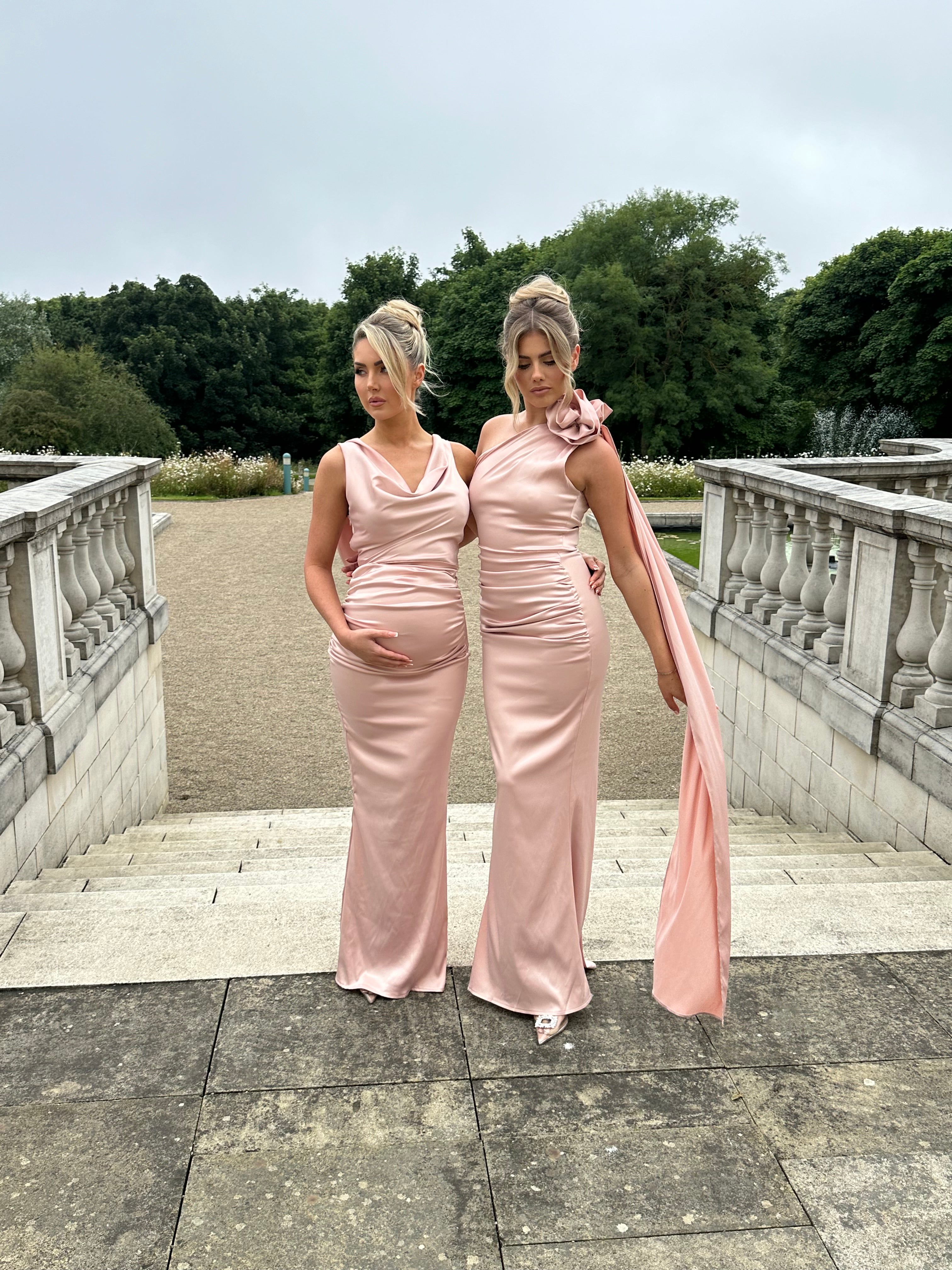 Santorini Maternity Dress Blush Pink