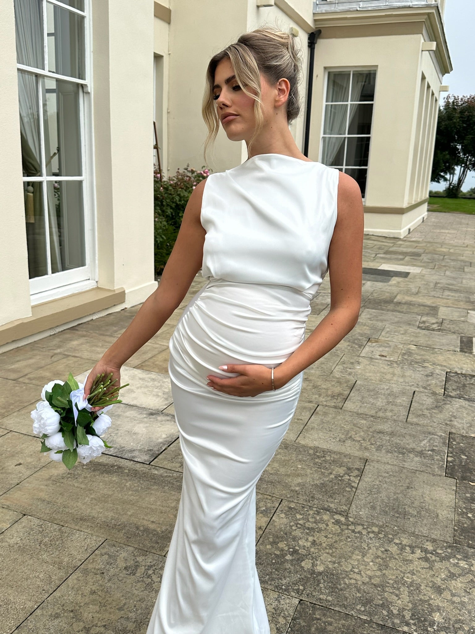 Bali Maternity Dress White