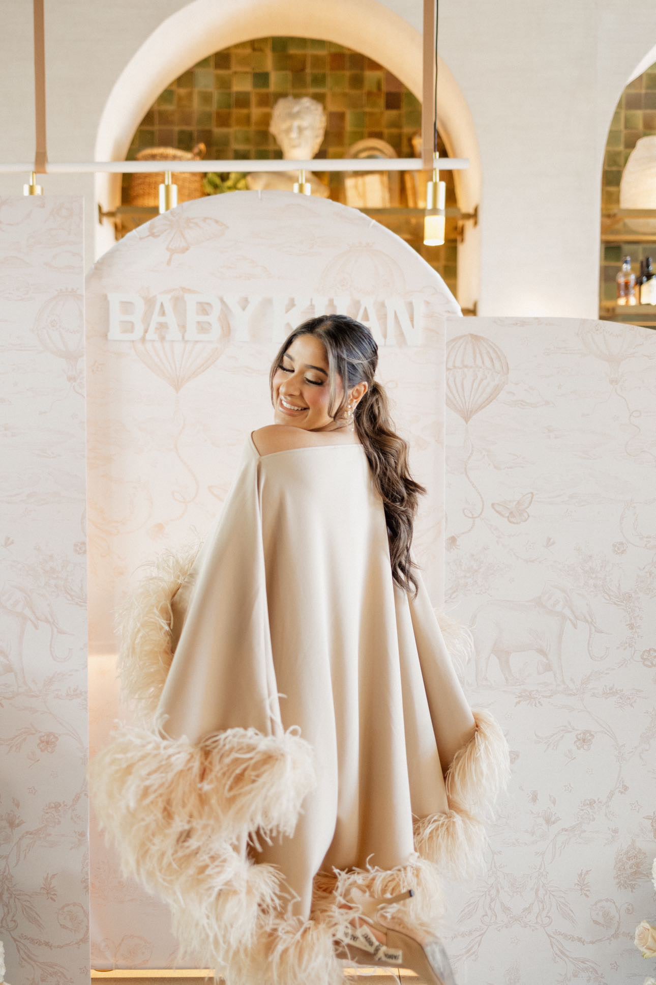 Kylie Cape Midi Skirt Maternity Set Beige