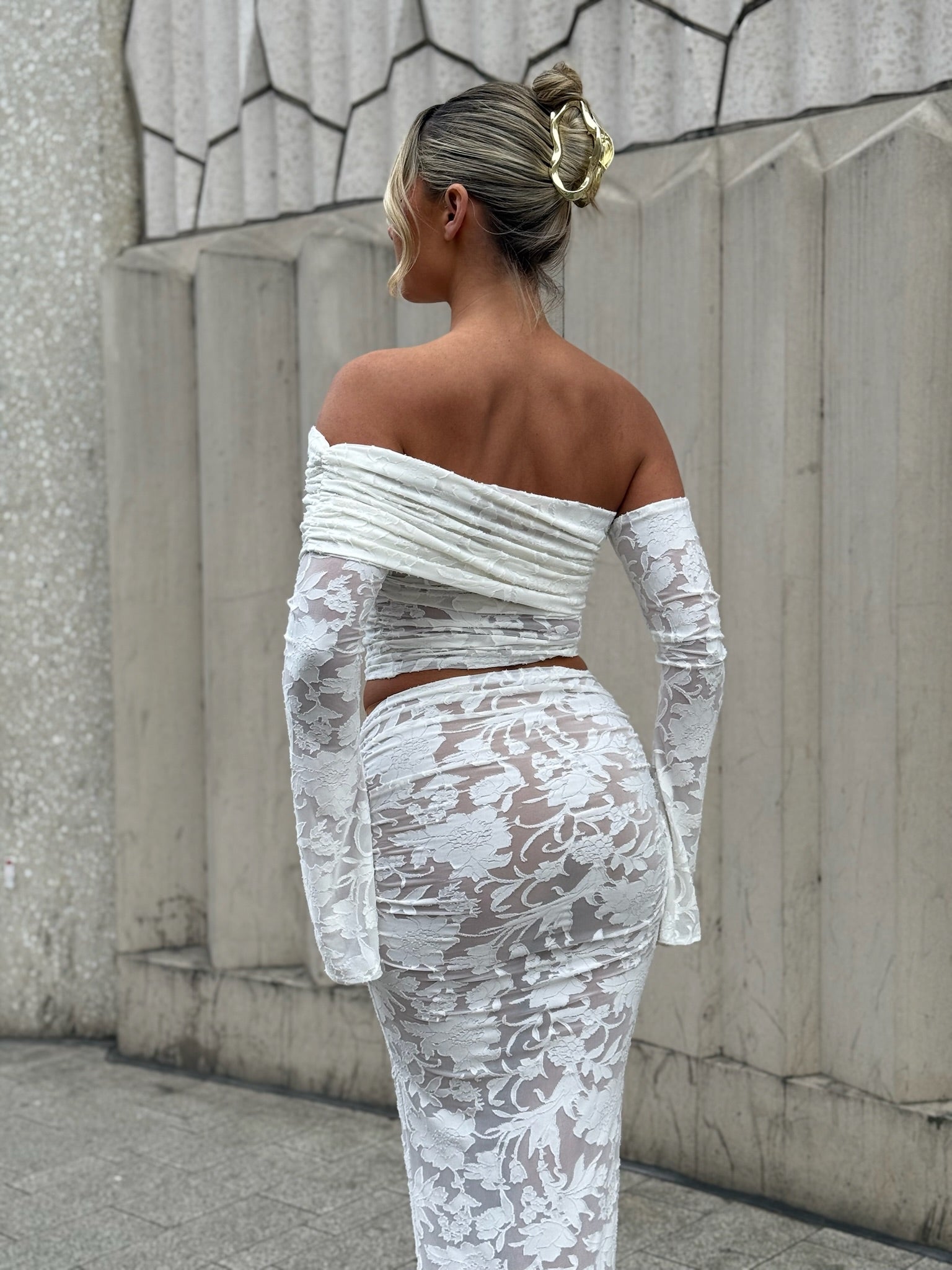 Eden Two Sleeve Two Piece Set White Floral