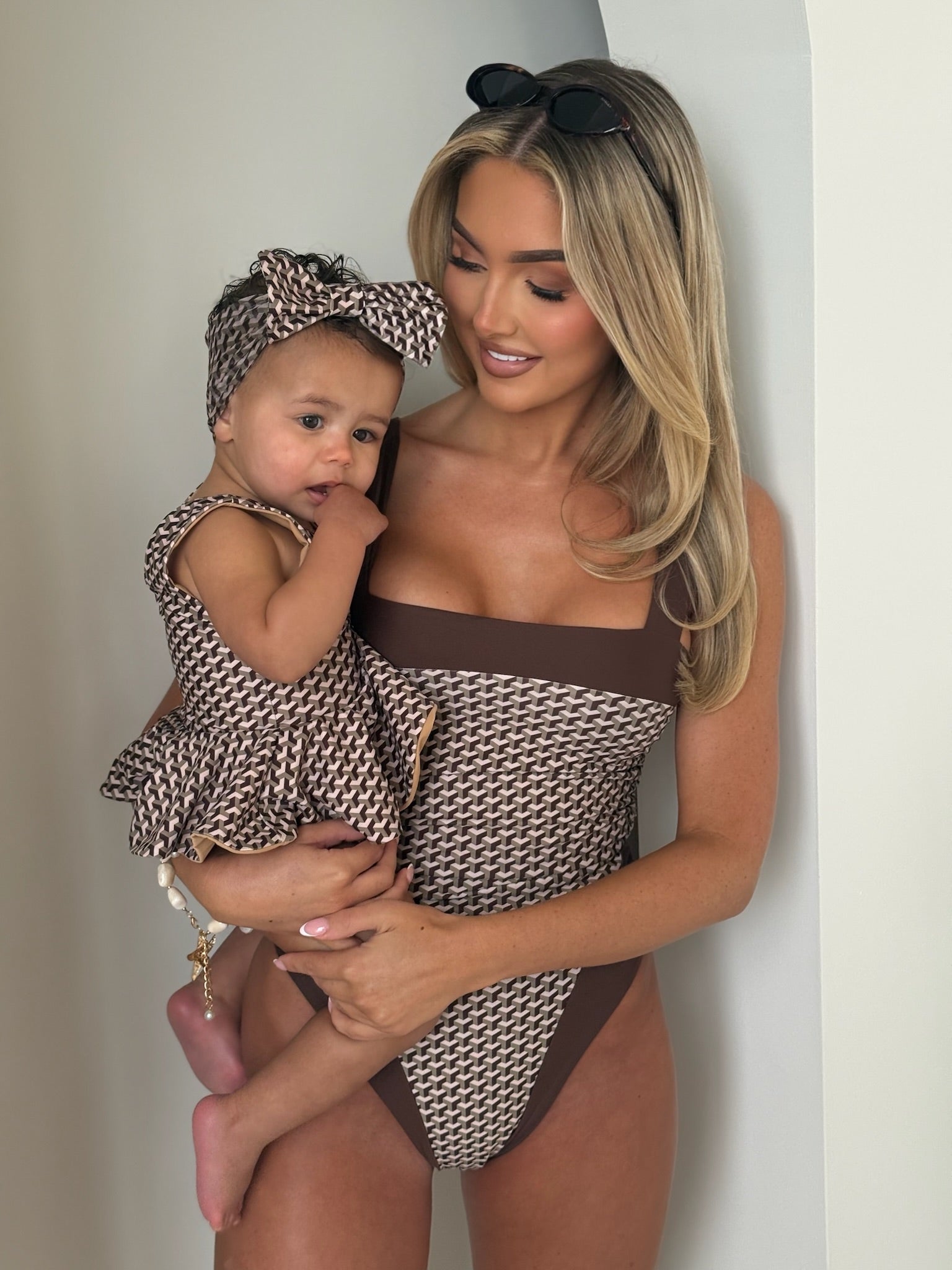 Mini Miami Taupe Bow Headband