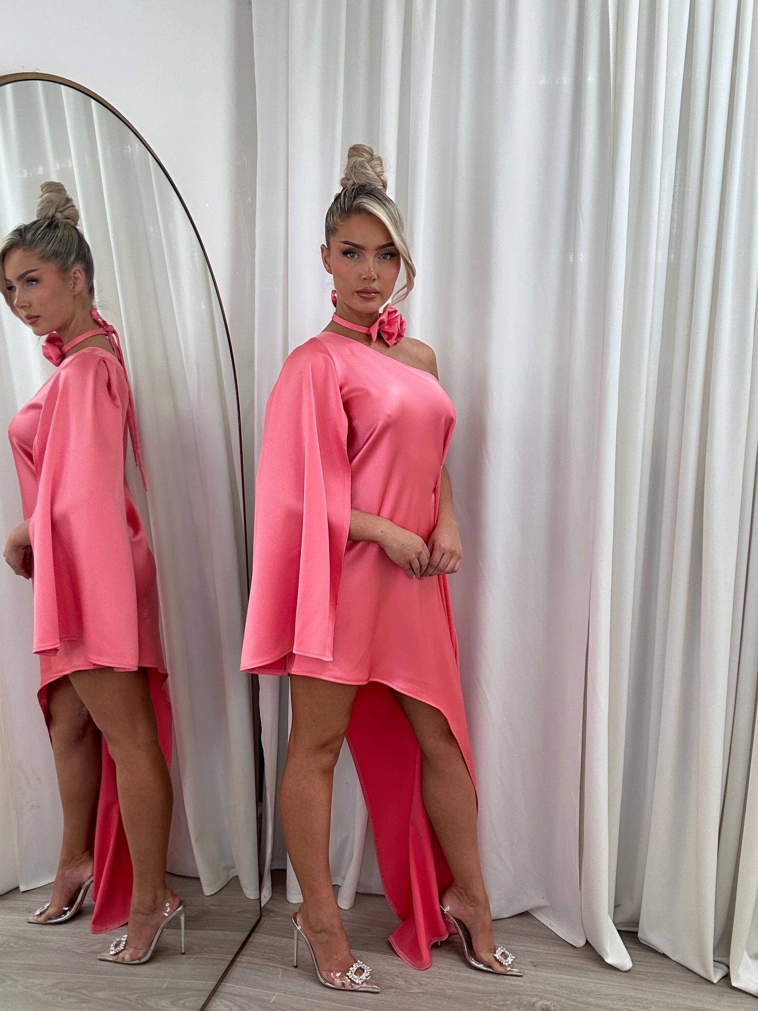 Liberty Rose Dress Coral Pink
