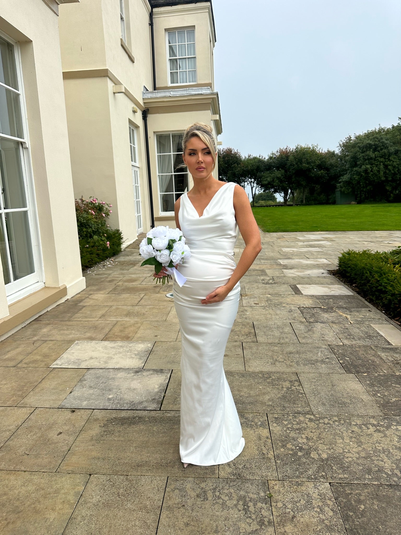 Santorini Maternity Dress White