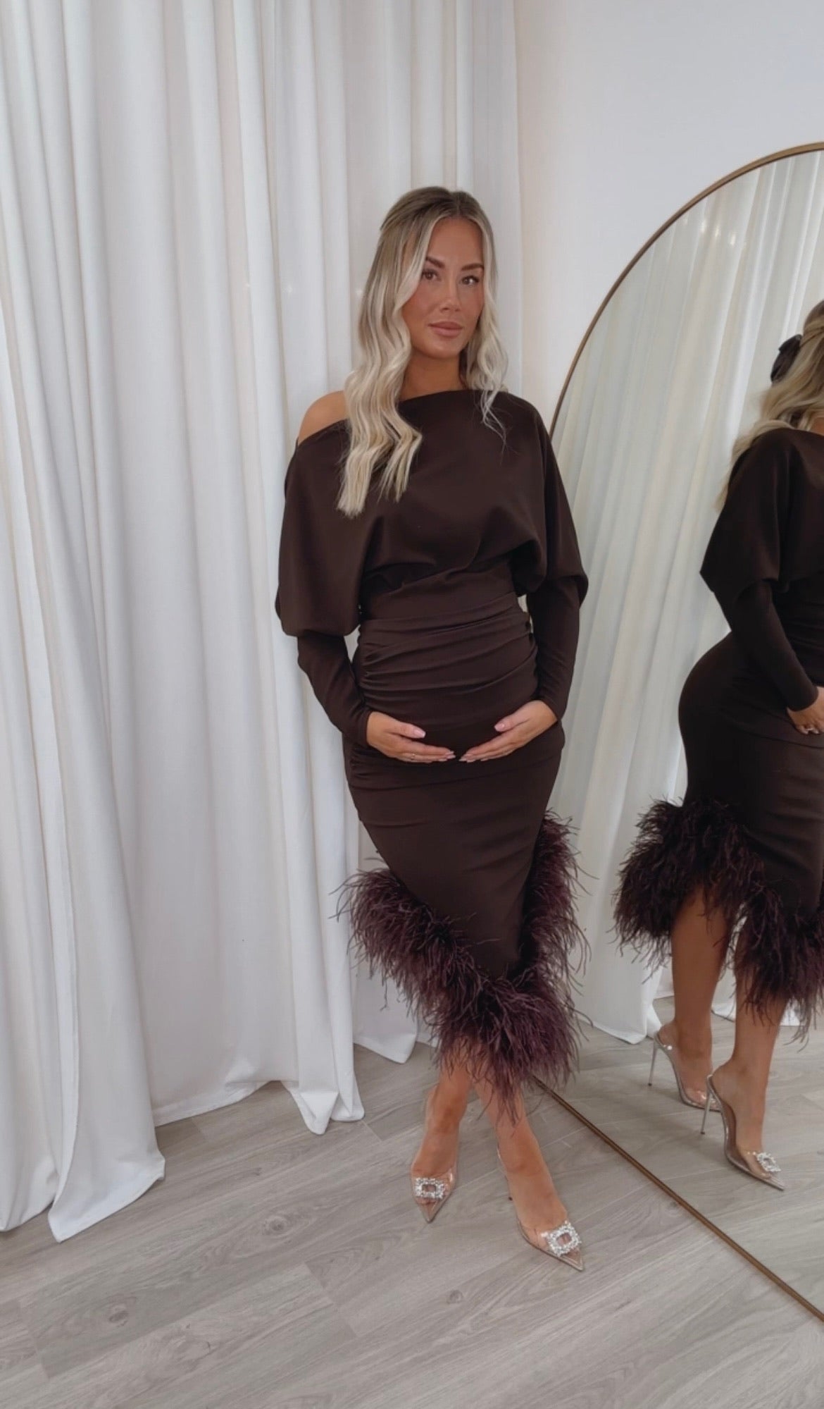 Arella Maternity Dress Chocolate brown