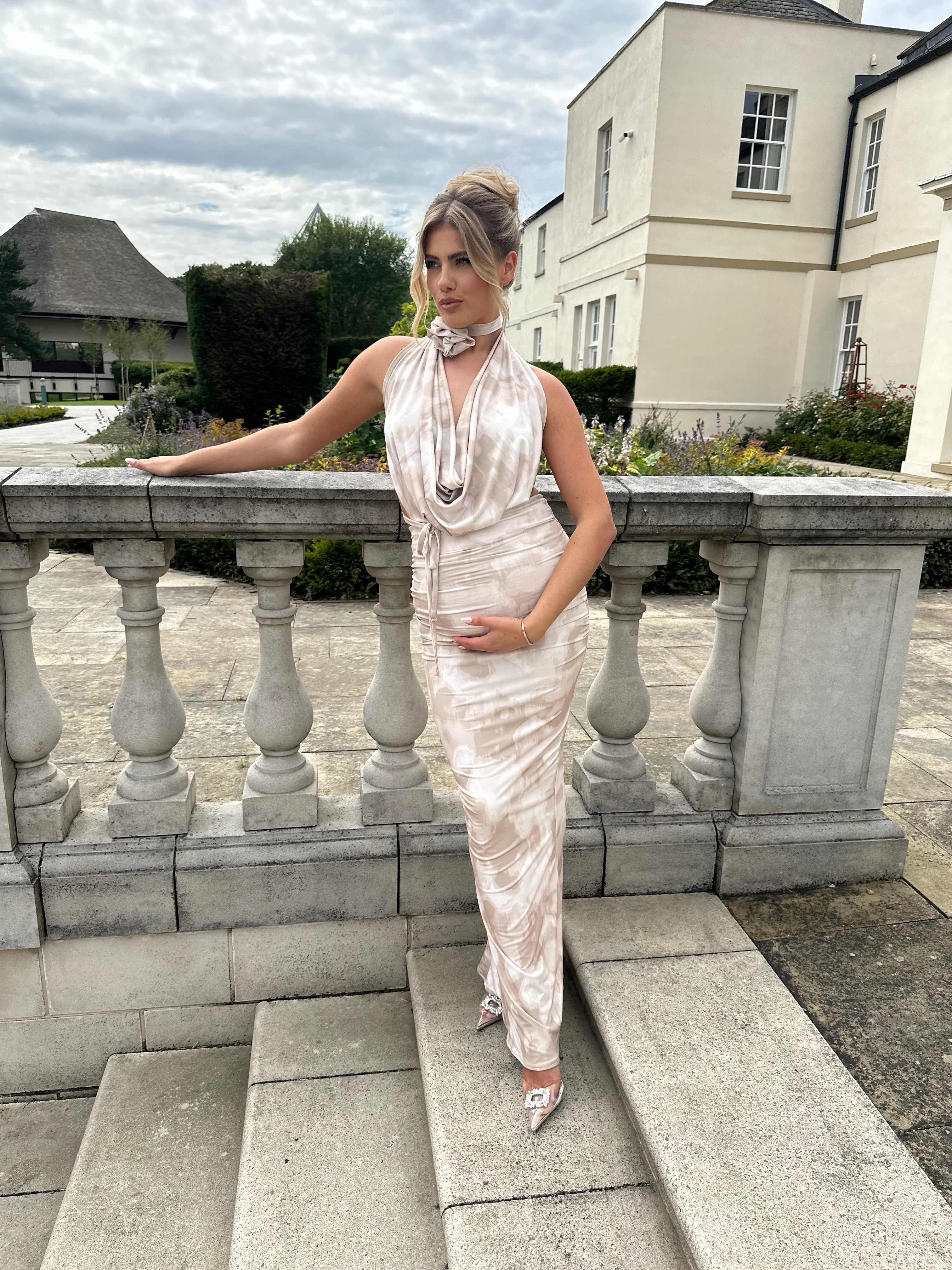 Rose maternity Dress Nude Smudge
