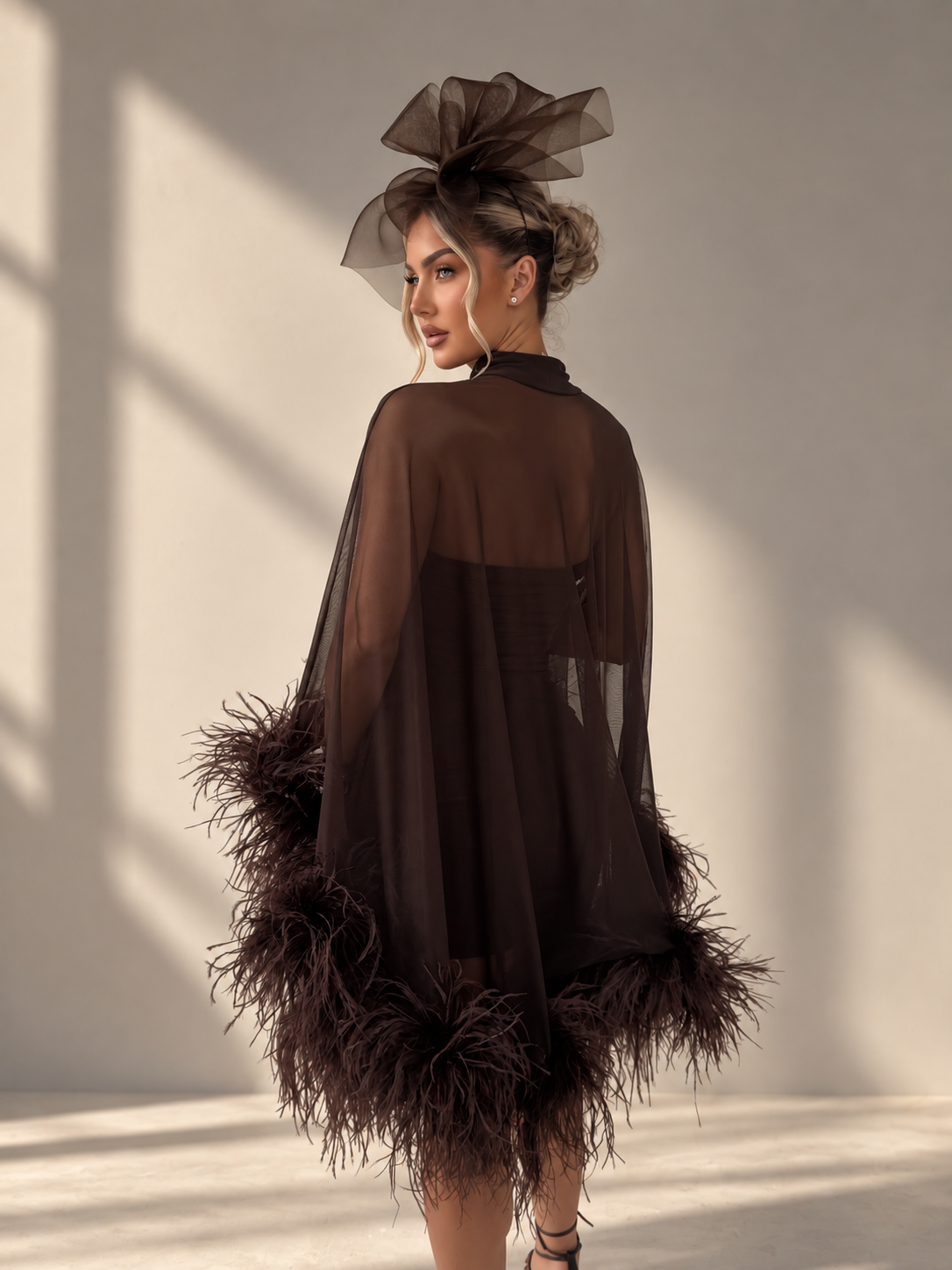 Cindy Cape Dress Two Piece Maternity Set Chocolate Brown