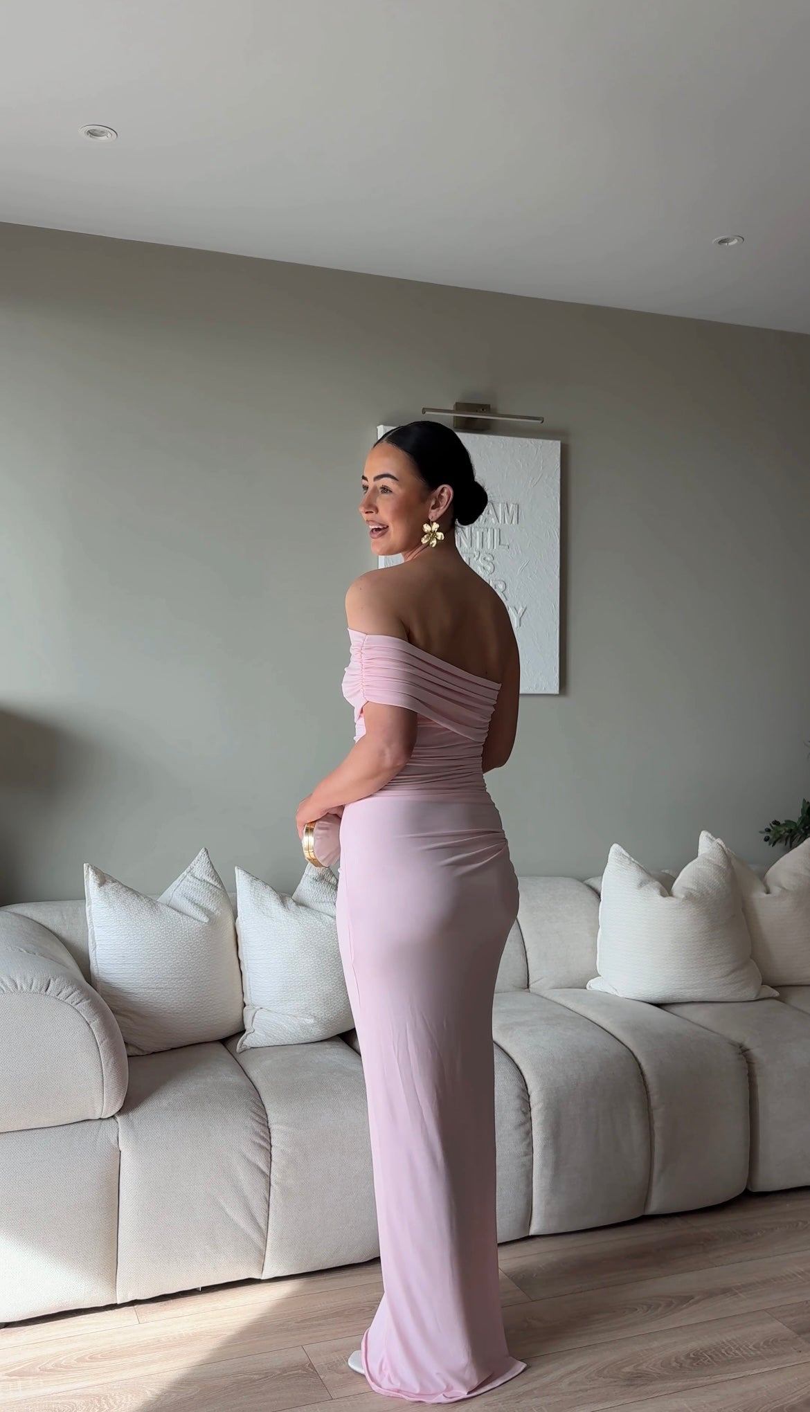 Olivia Asymmetric sleeveless Dress baby pink