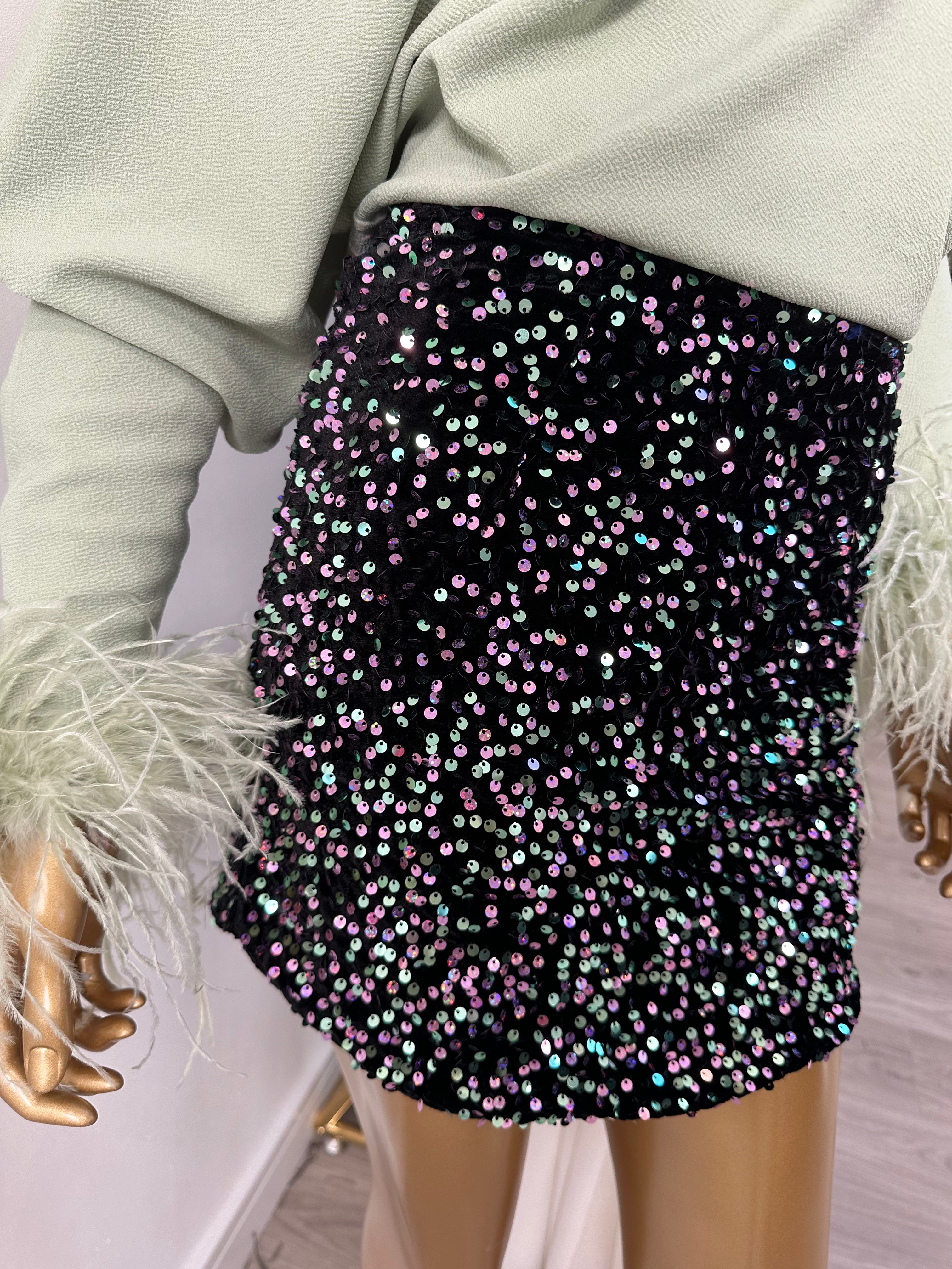 Sequin Mini Skort Mutli