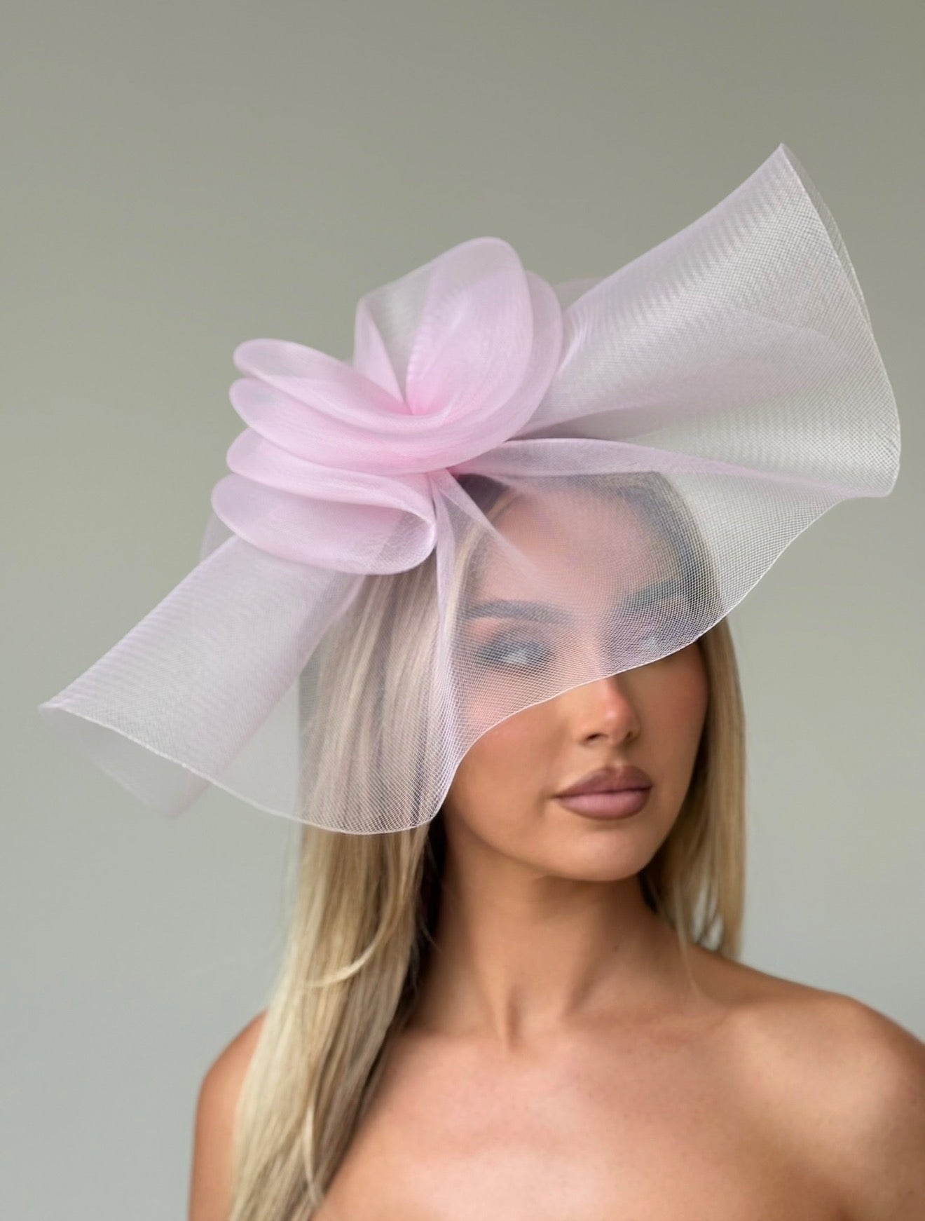 Swirl Fascinator Headband Baby Pink