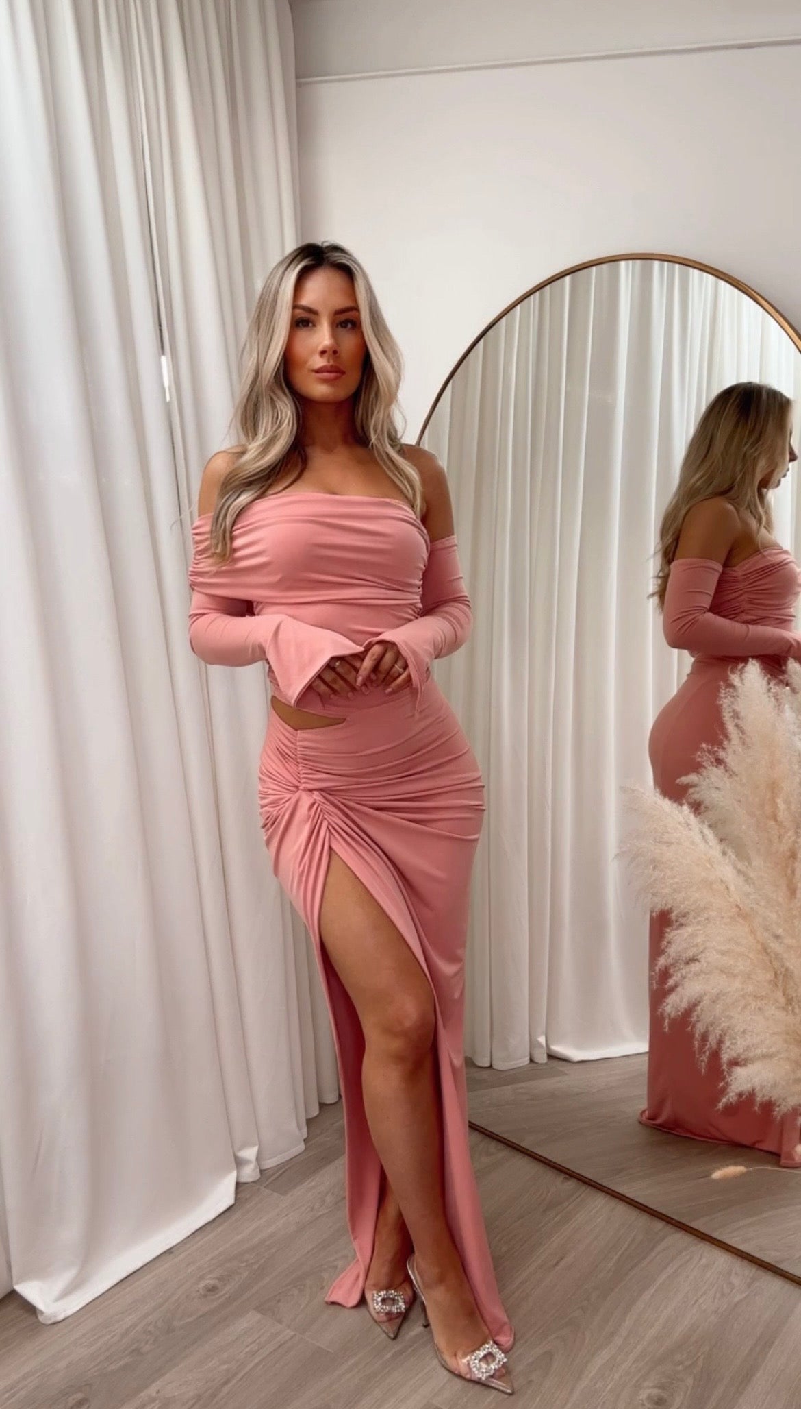 Olivia Asymmetric One Sleeve Dress Flamingo Pink 10