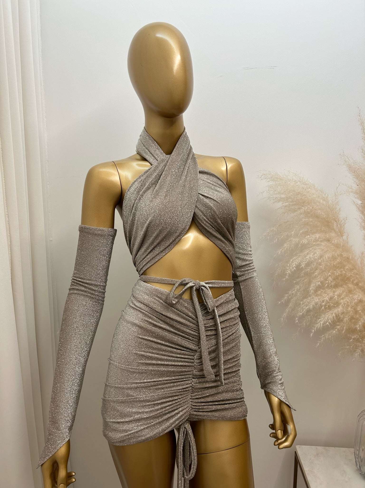 Ibiza 3 Piece Set Gold Glitter