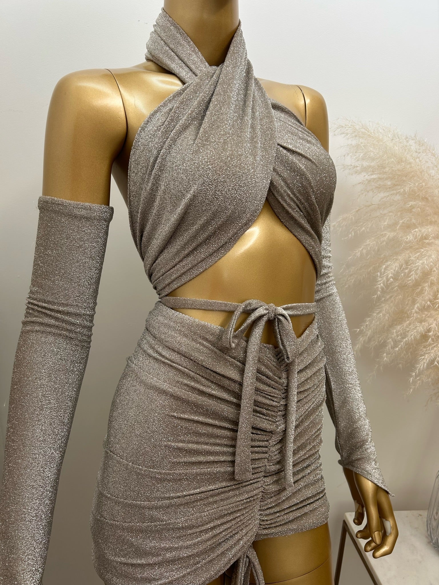 Ibiza 3 Piece Set Gold Glitter