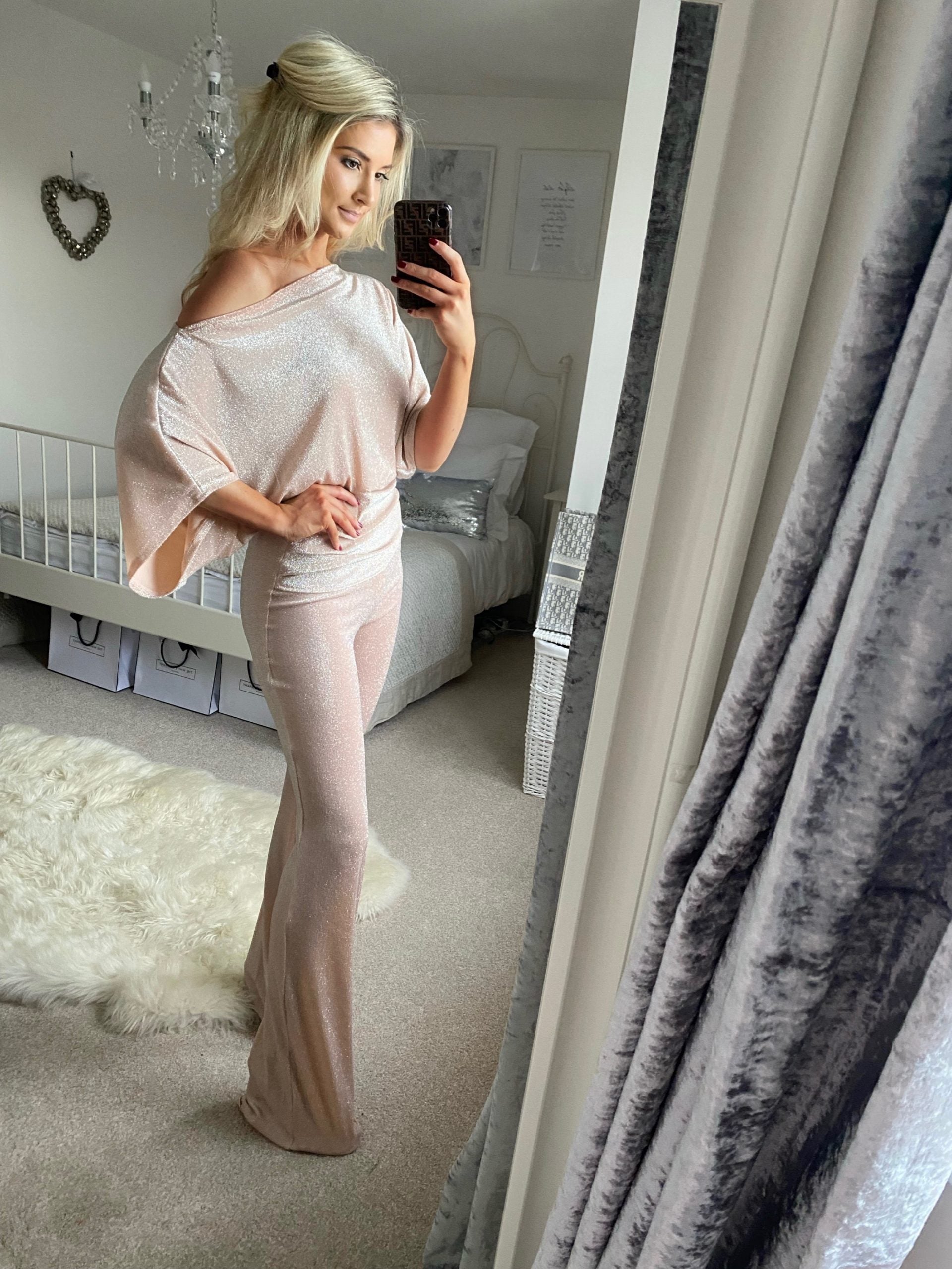 Lottie Jumpsuit Pink Glitter