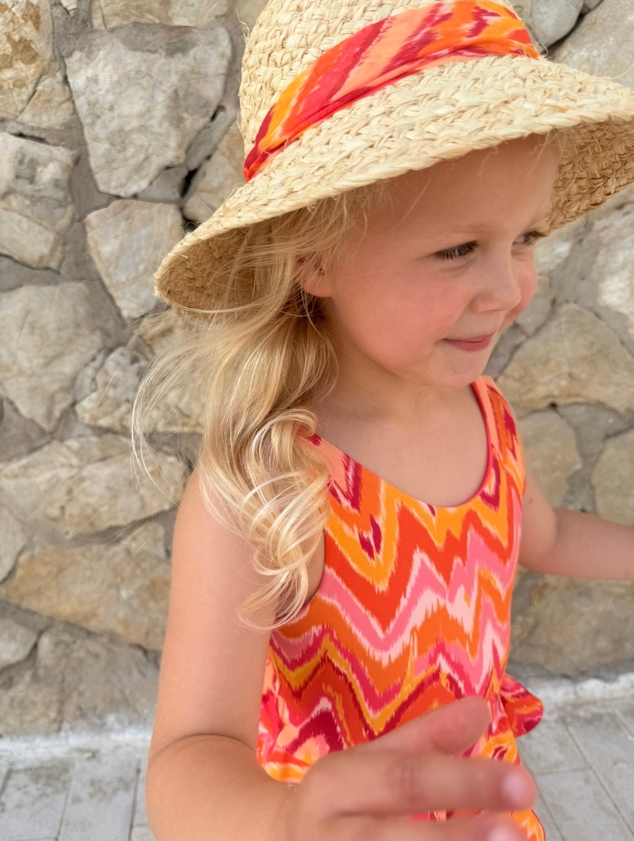 Mini Marrakesh Orange Raffia Sun Hat