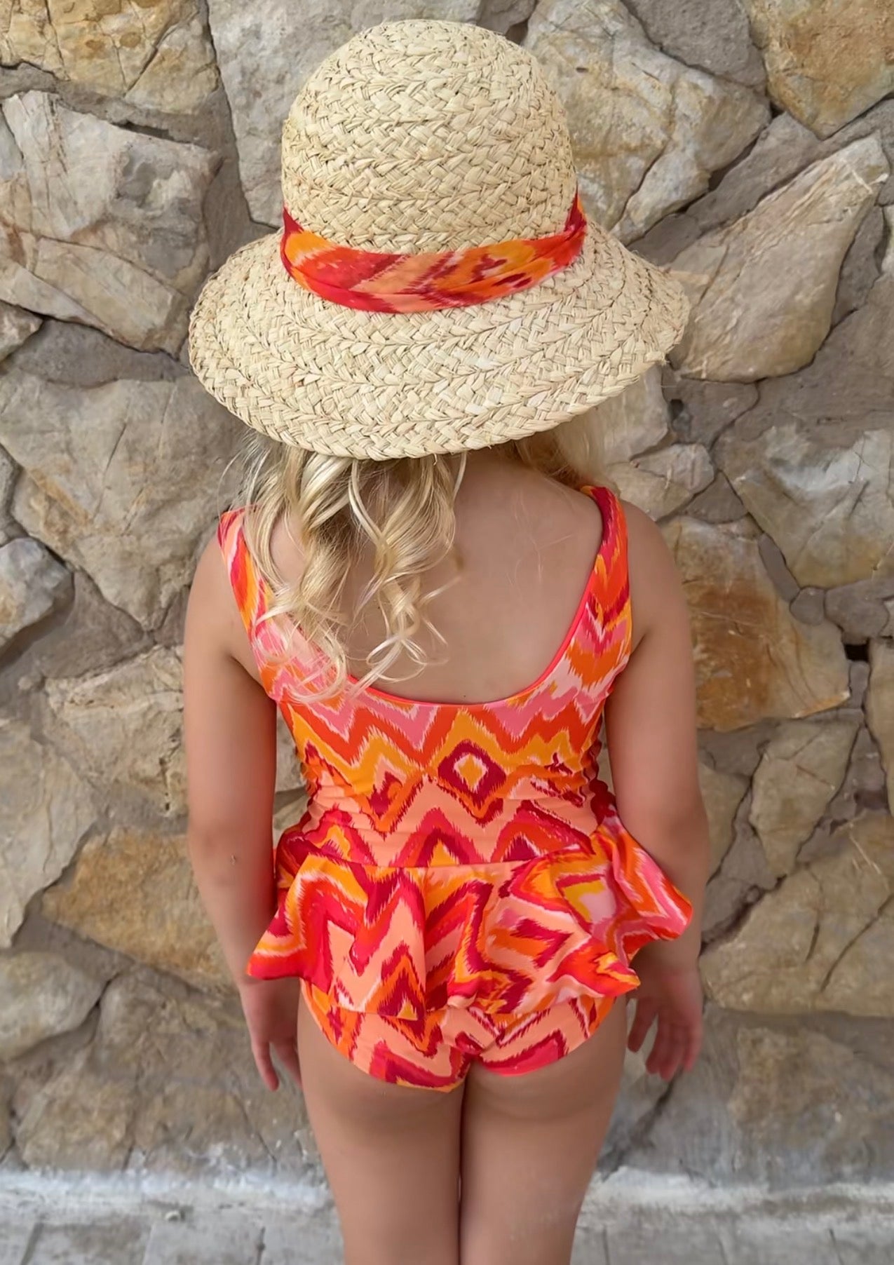 Mini Marrakesh Orange Raffia Sun Hat