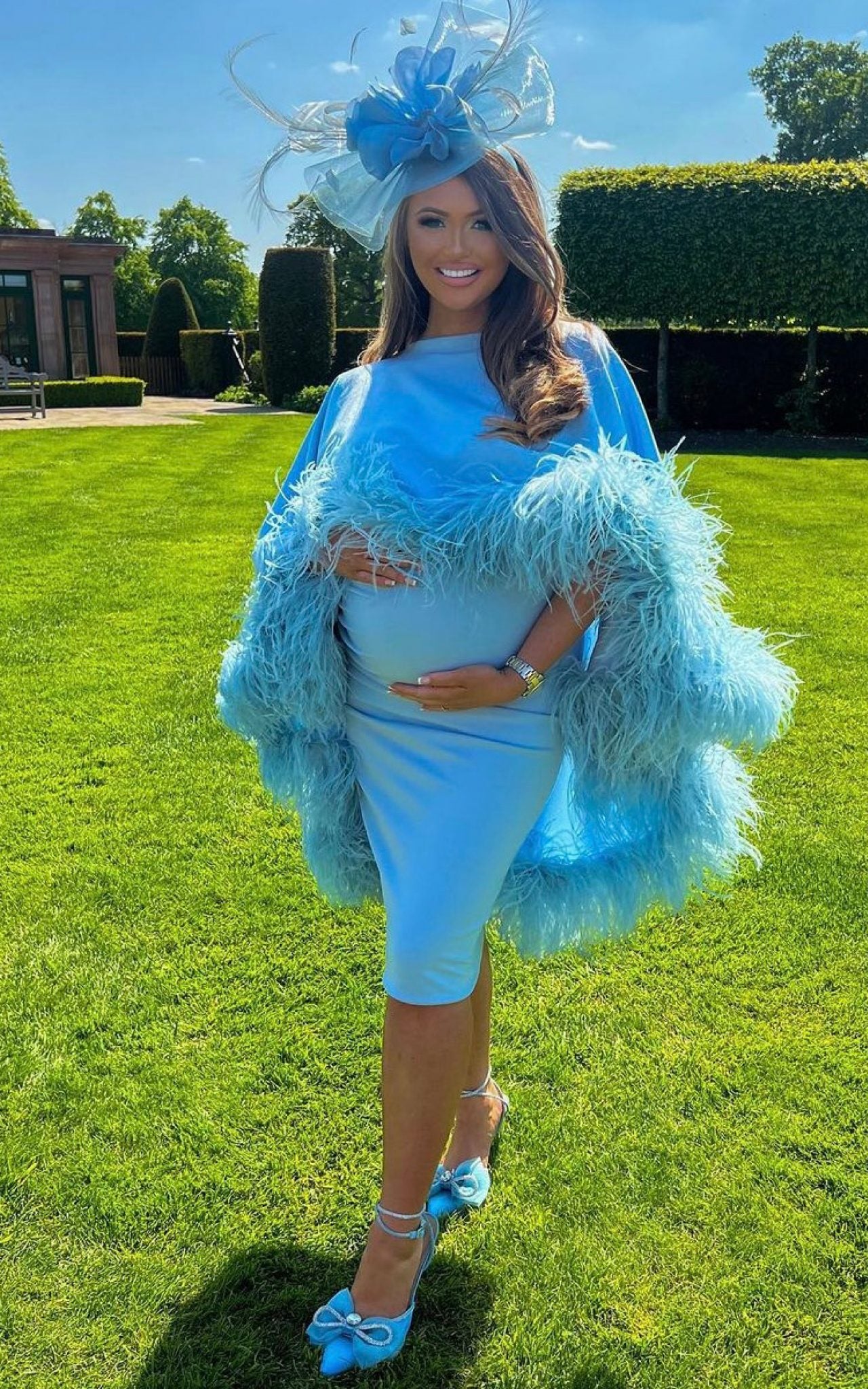 Kylie Cape Midi Skirt Maternity Set Baby Blue