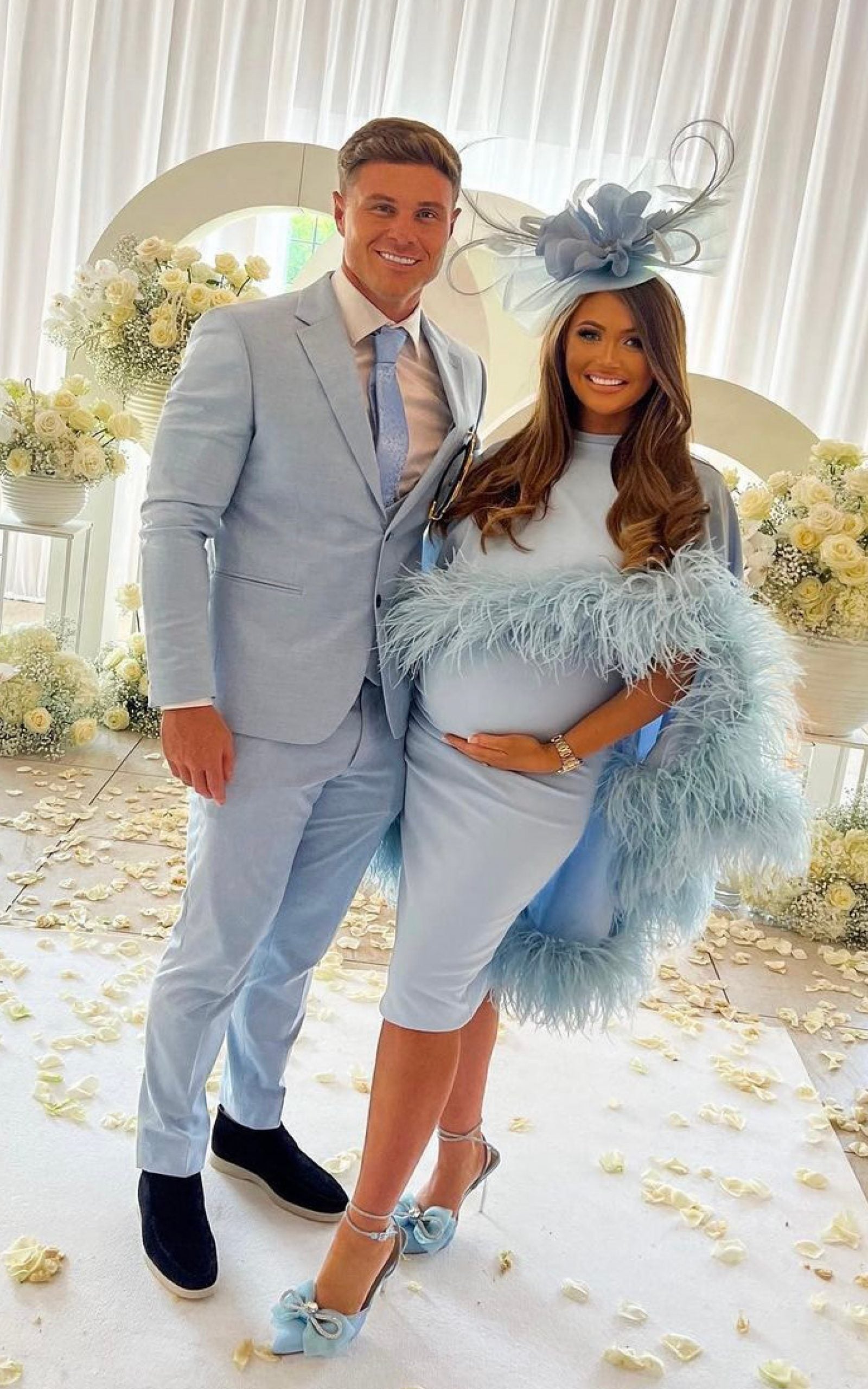 Kylie Cape Midi Skirt Maternity Set Baby Blue