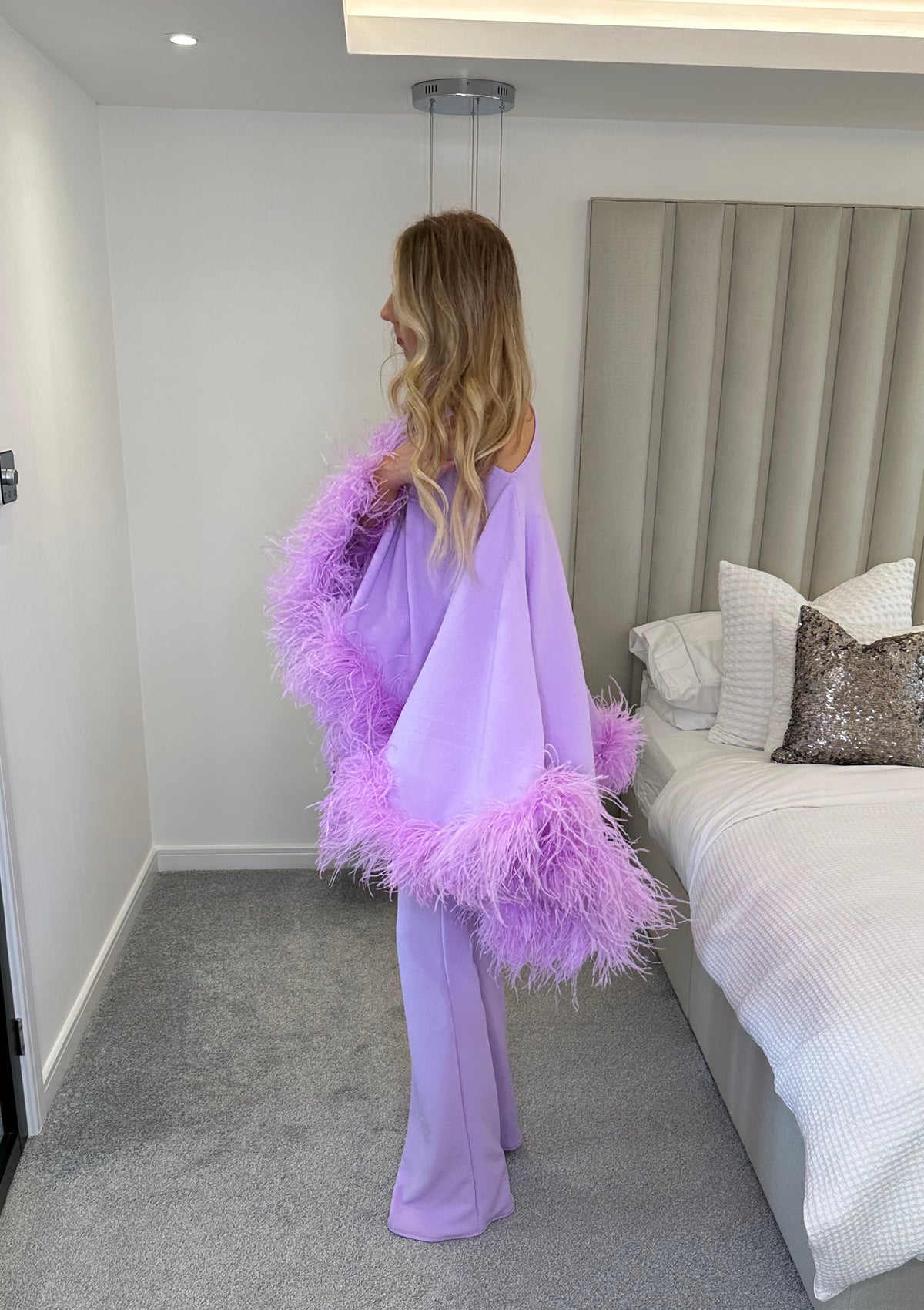 Kylie Cape Trouser Set Lilac