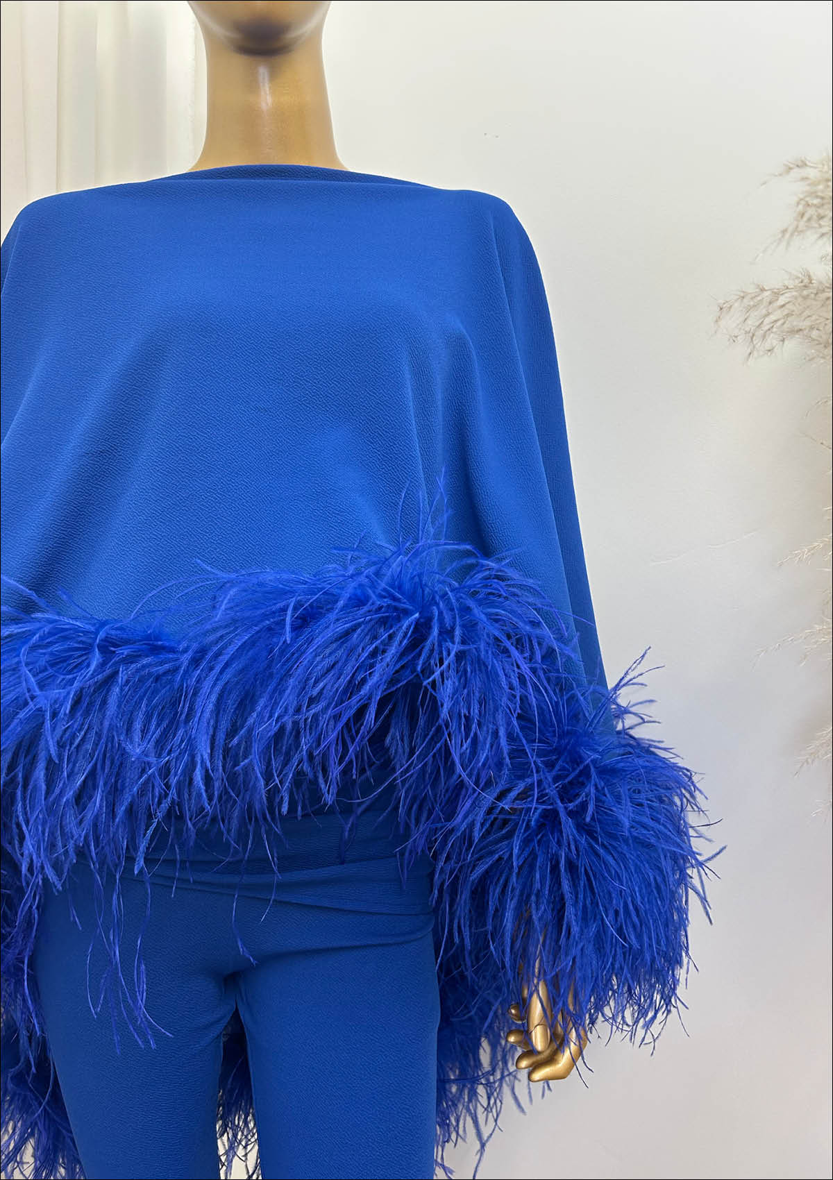 Kylie Cape Trouser Set Royal Blue