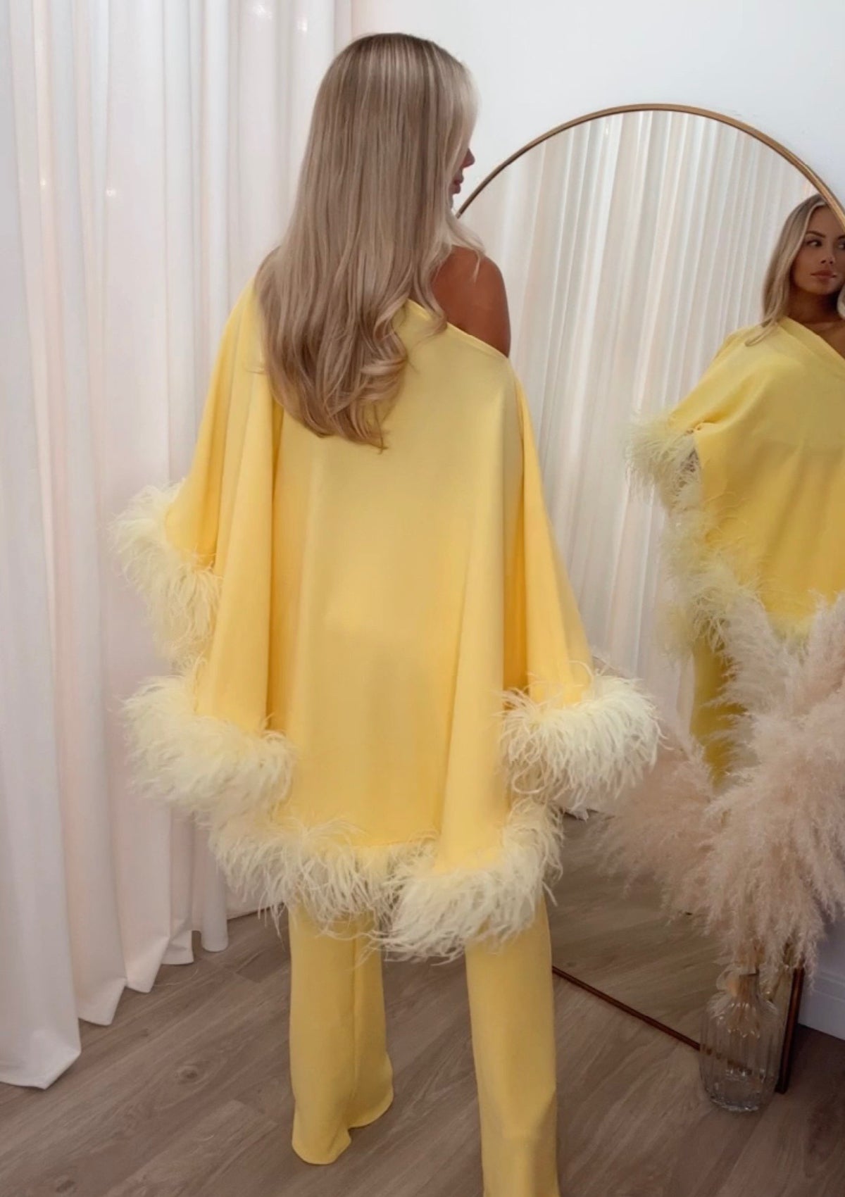 Kylie Cape Trouser Set Yellow