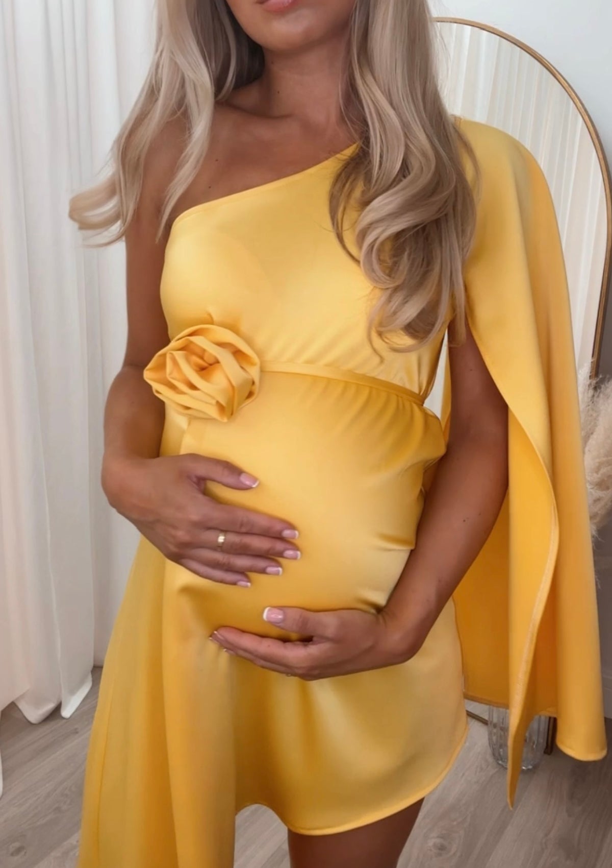 Liberty Maternity Rose Dress Yellow