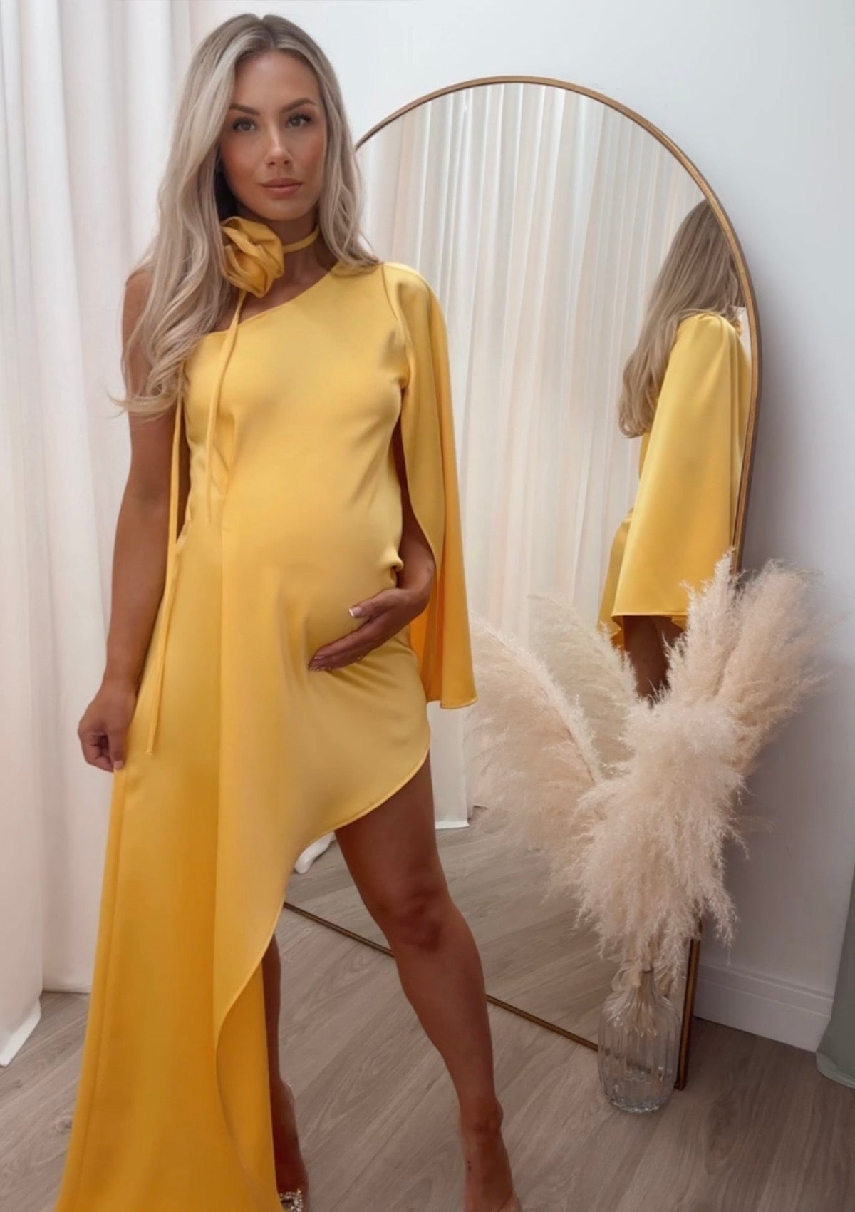 Liberty Maternity Rose Dress Yellow