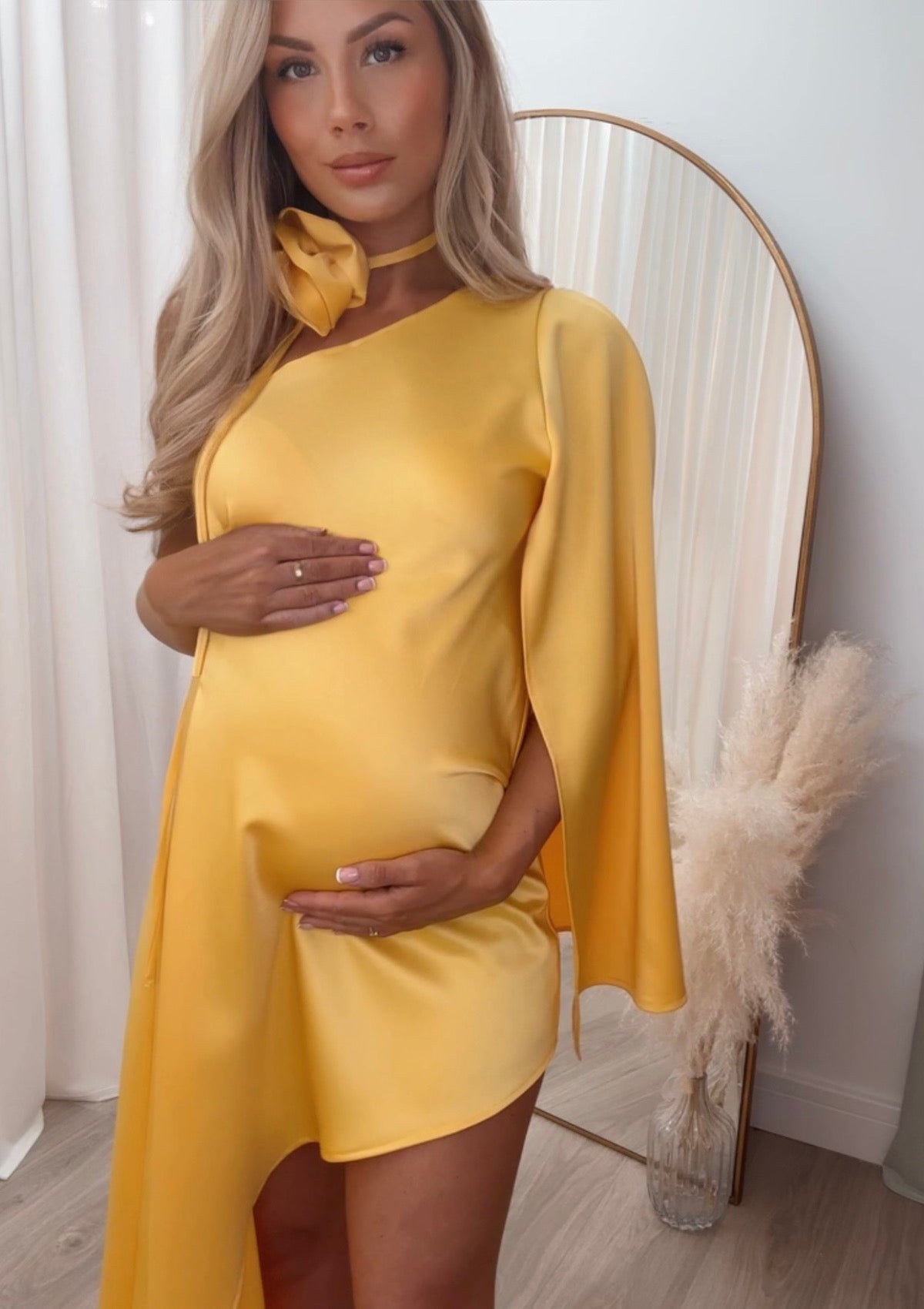 Liberty Maternity Rose Dress Yellow