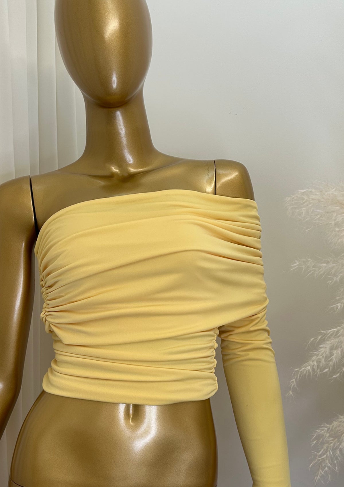 Olivia Asymmetric Top Yellow