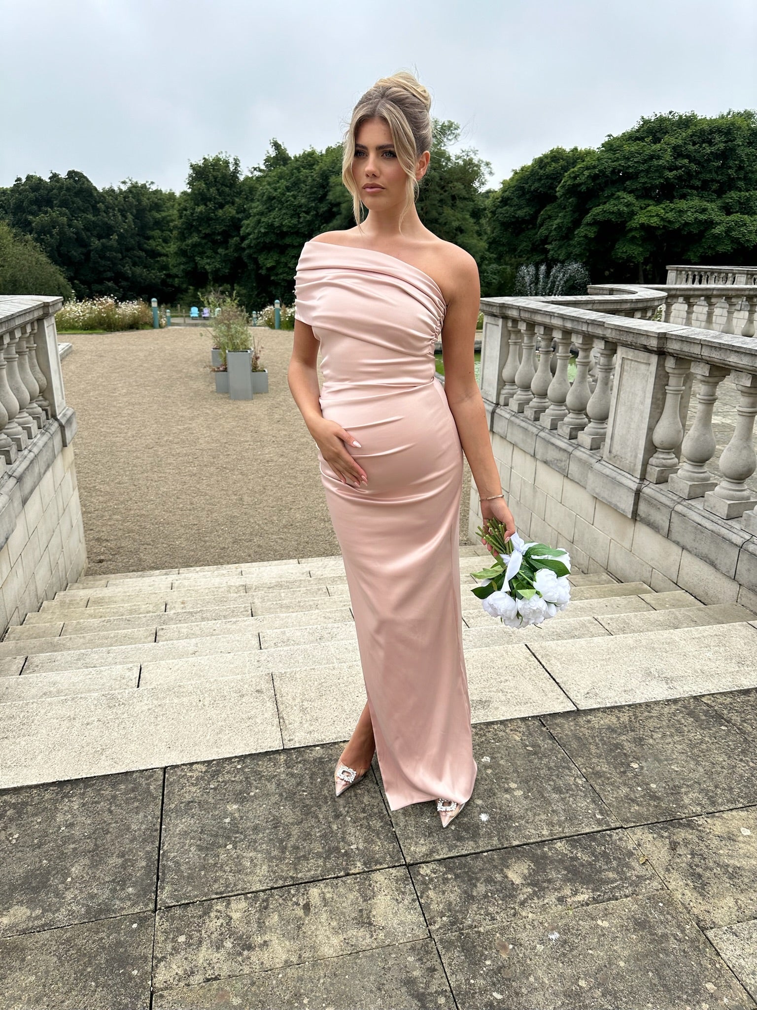 Monaco Maternity Dress Blush Pink