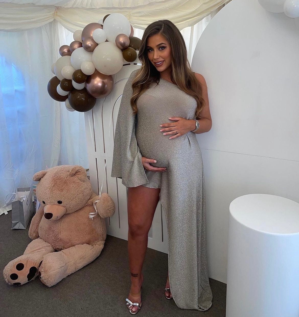 Liberty Maternity Dress Gold Glitter