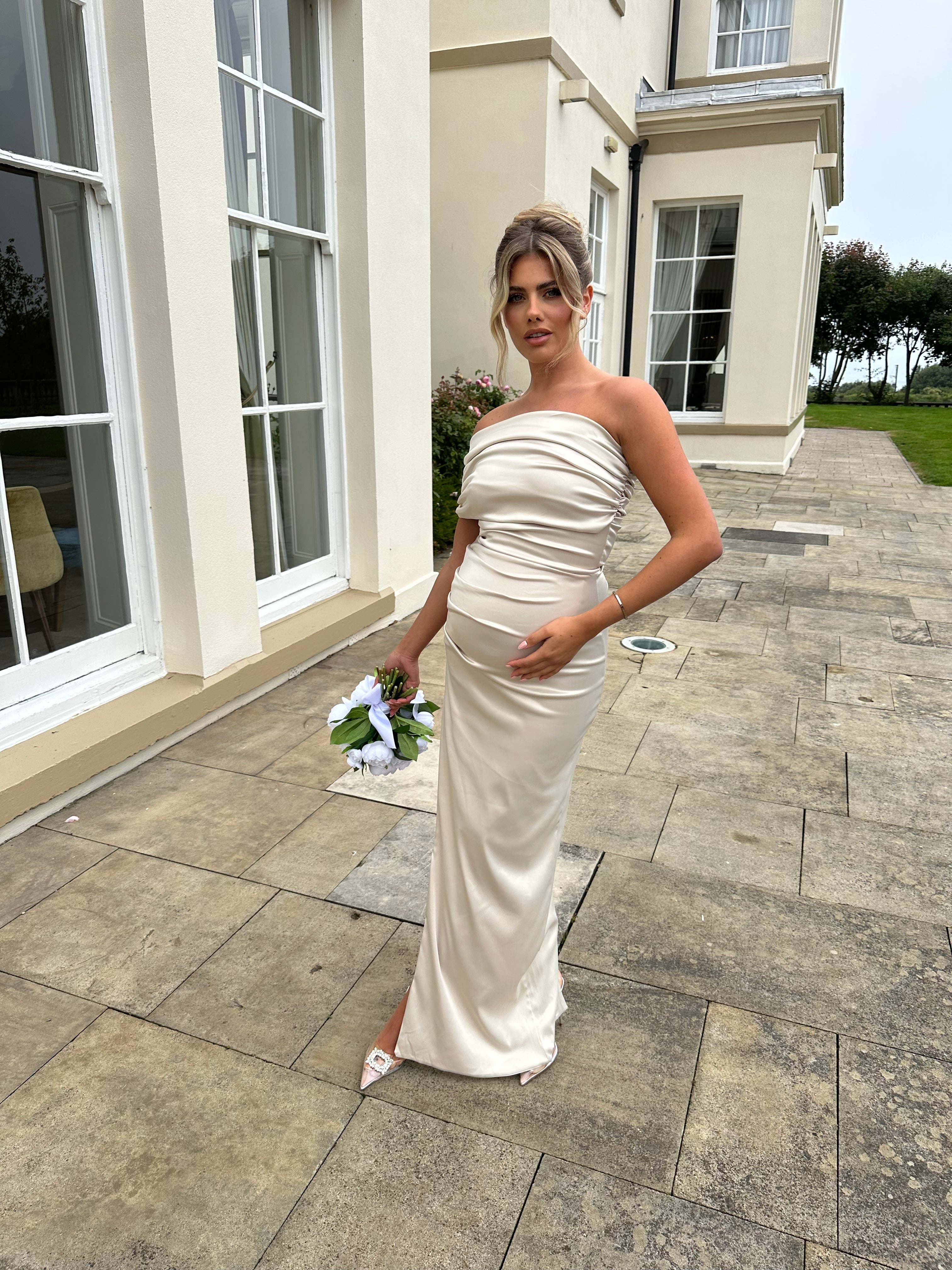 Monaco Maternity Dress Champagne