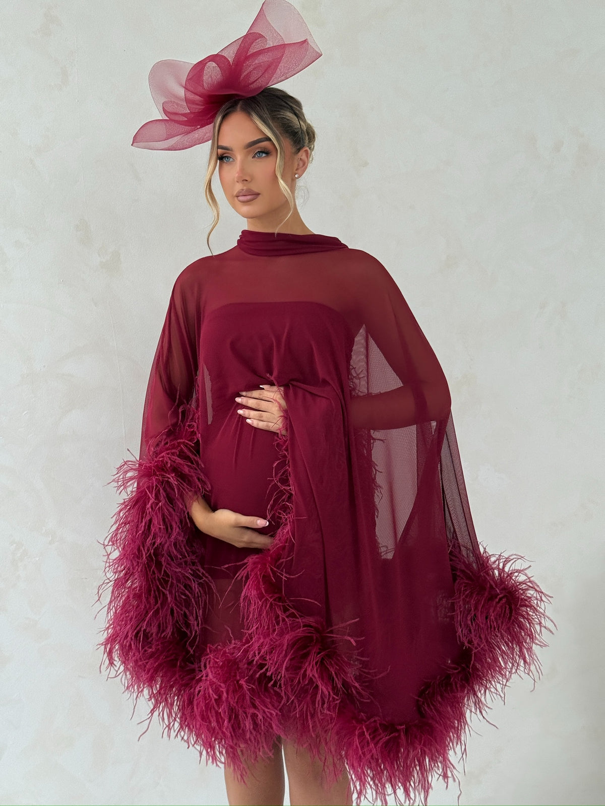 Cindy Cape Dress Two Piece Maternity Set Wine
