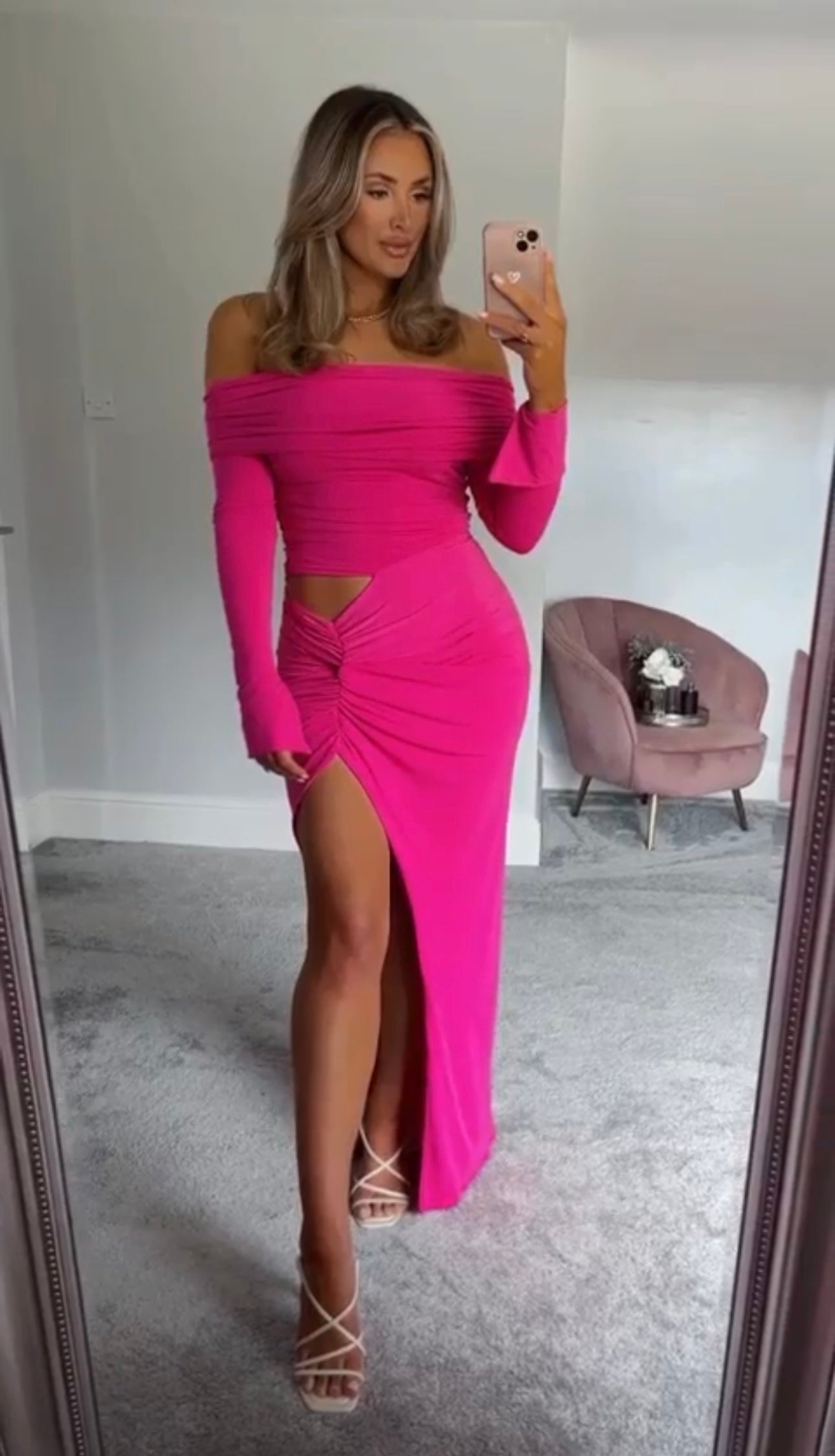 Olivia Dress Hot Pink