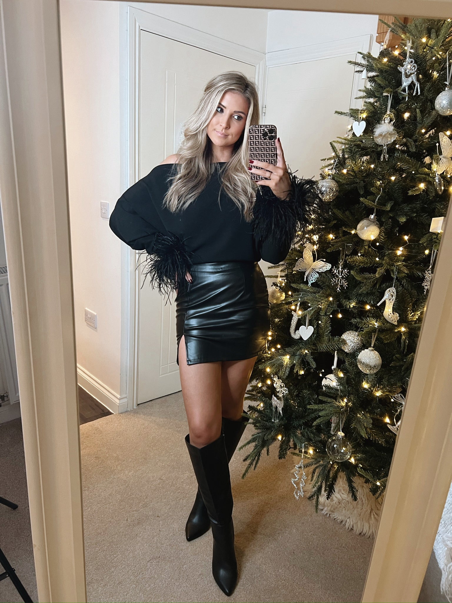 Mini Skirt faux leather black