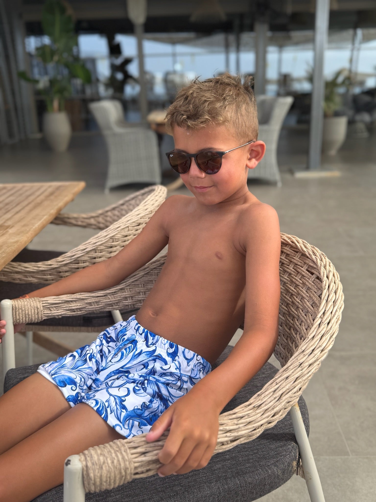 Mini Riviera Blue Swim Shorts