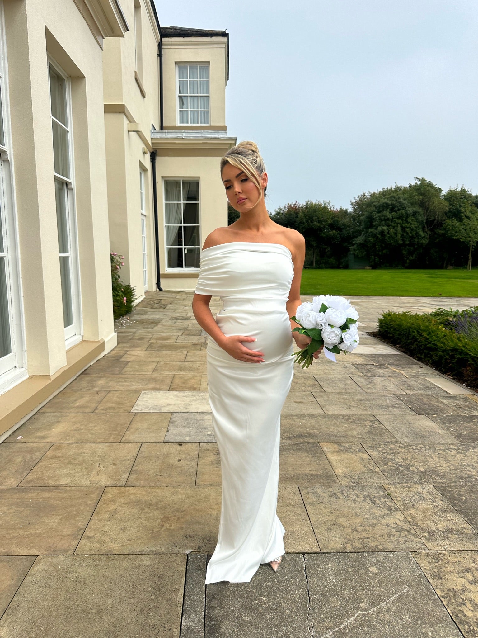 Monaco Maternity Dress White