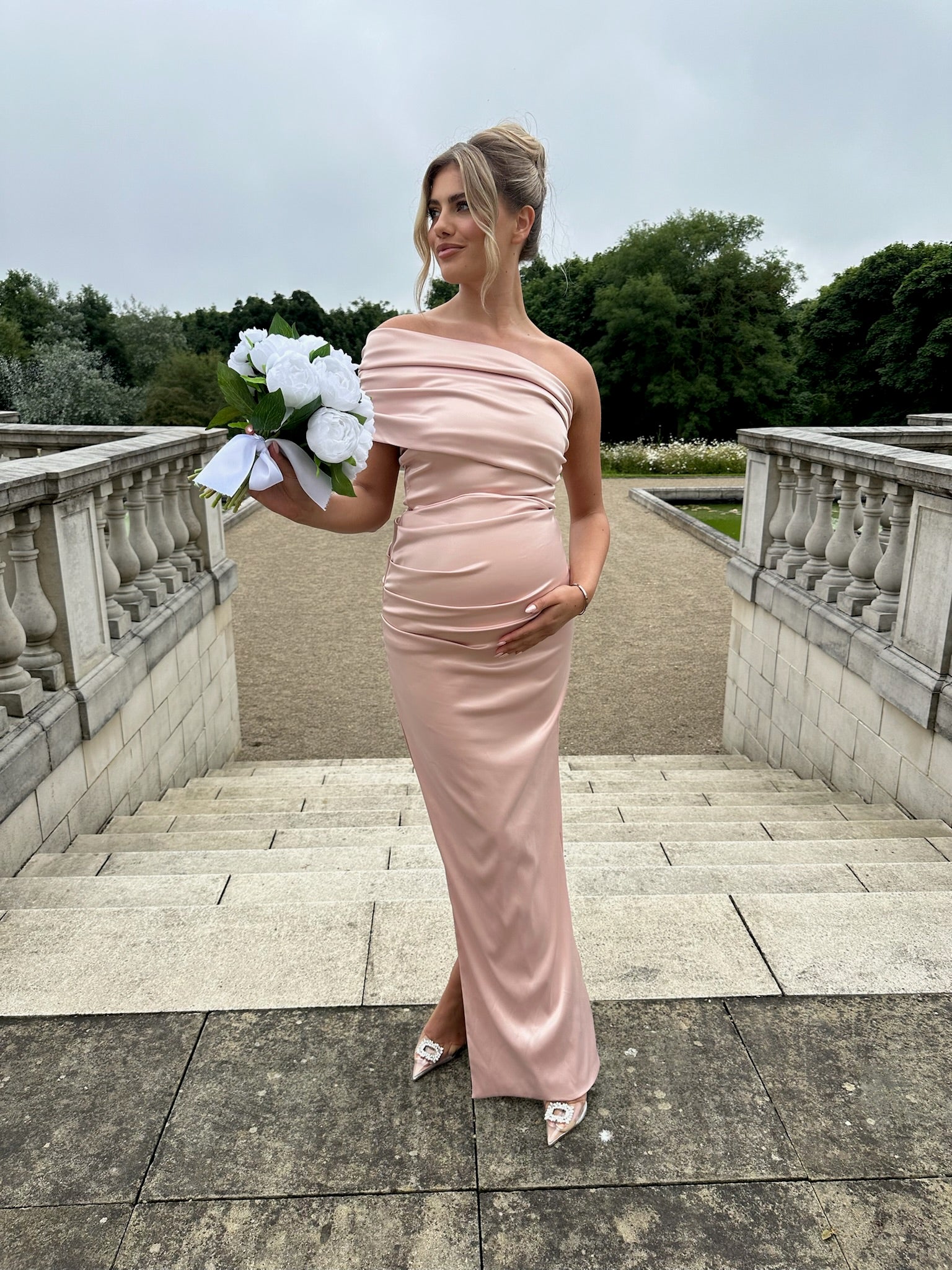 Monaco Maternity Dress Blush Pink